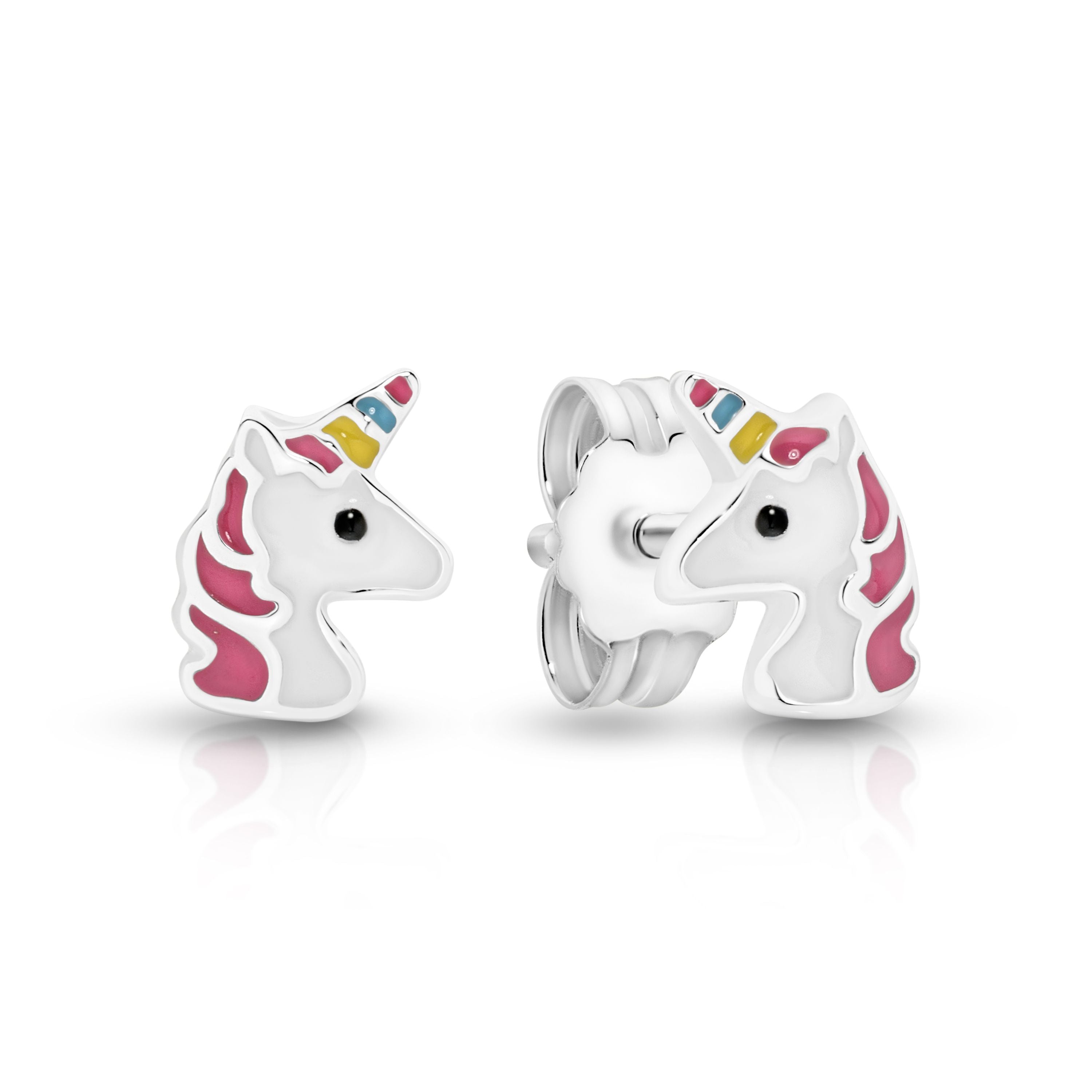 Silver Unicorn Studs