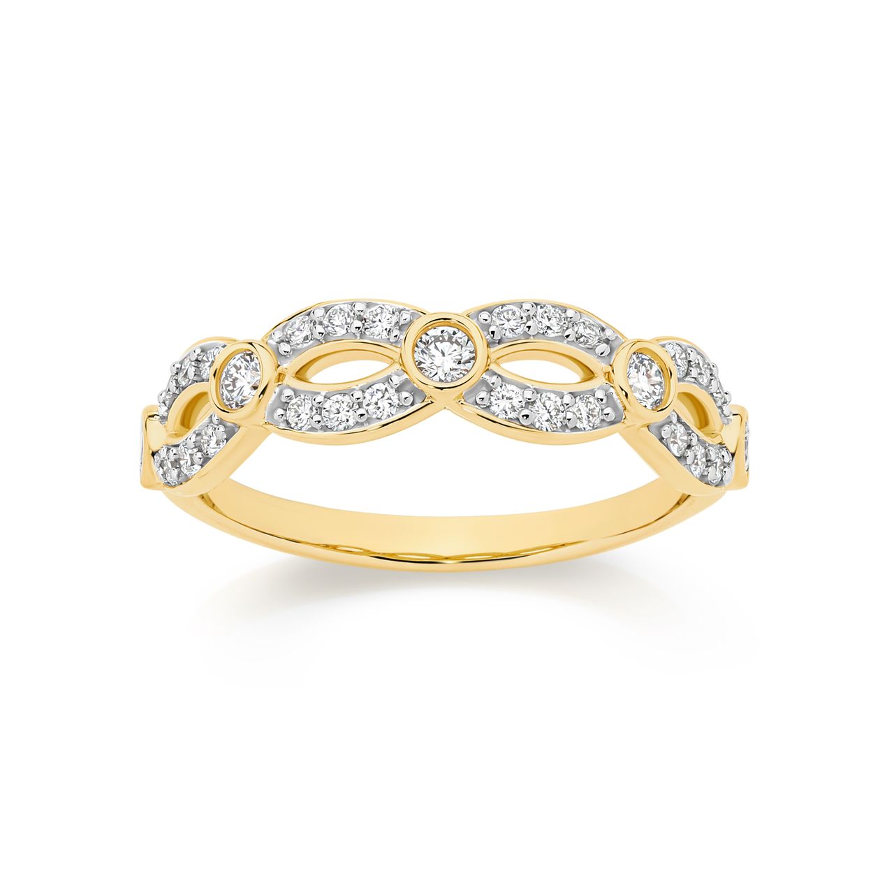 9ct yellow gold 0.50ct lab diamond dress ring