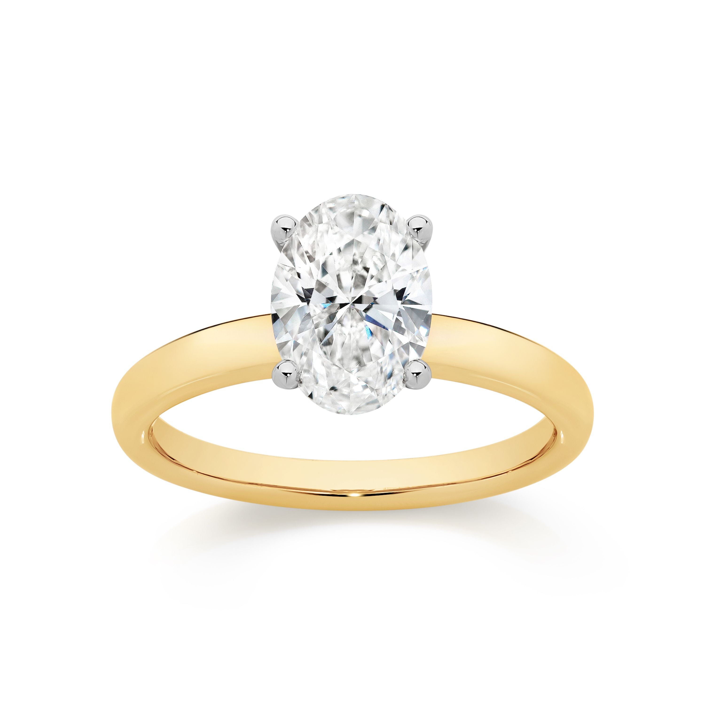 14ct yellow gold 1.5ct lab diamond ring