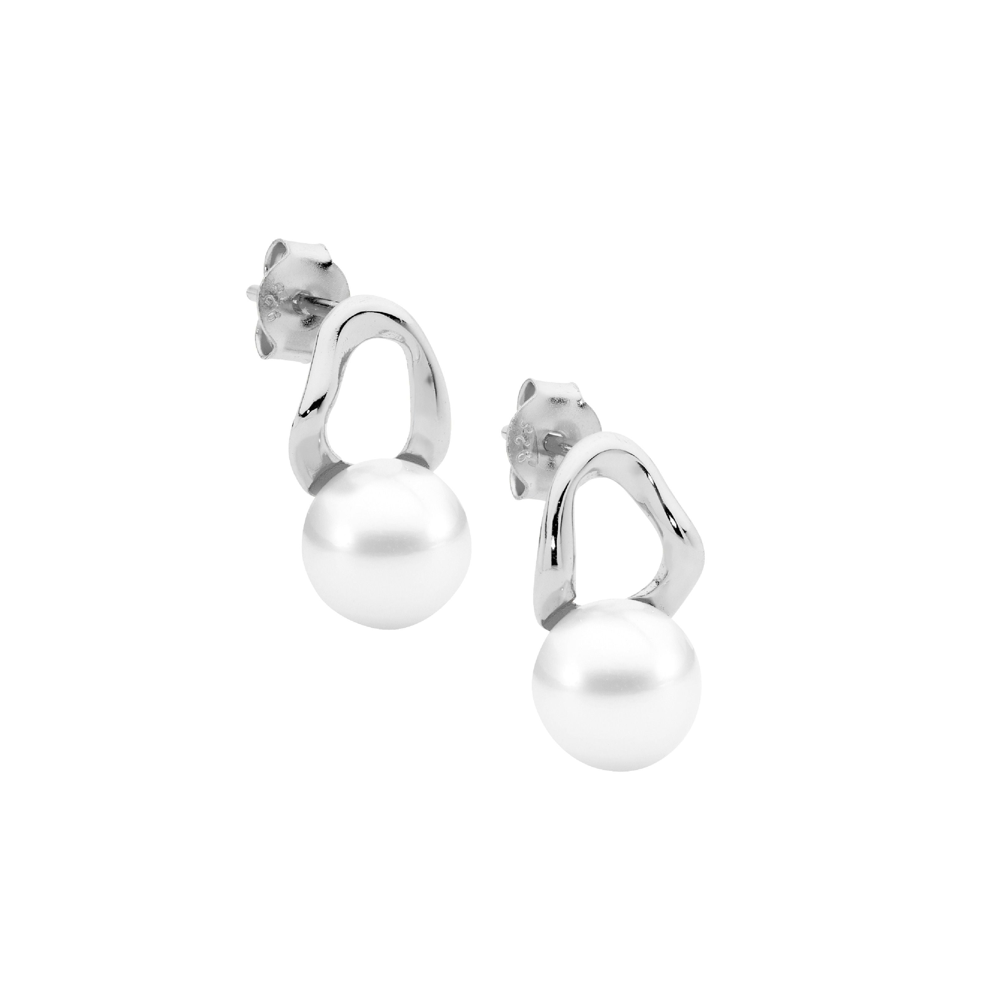 ELLANI Silver Pearl Earrings