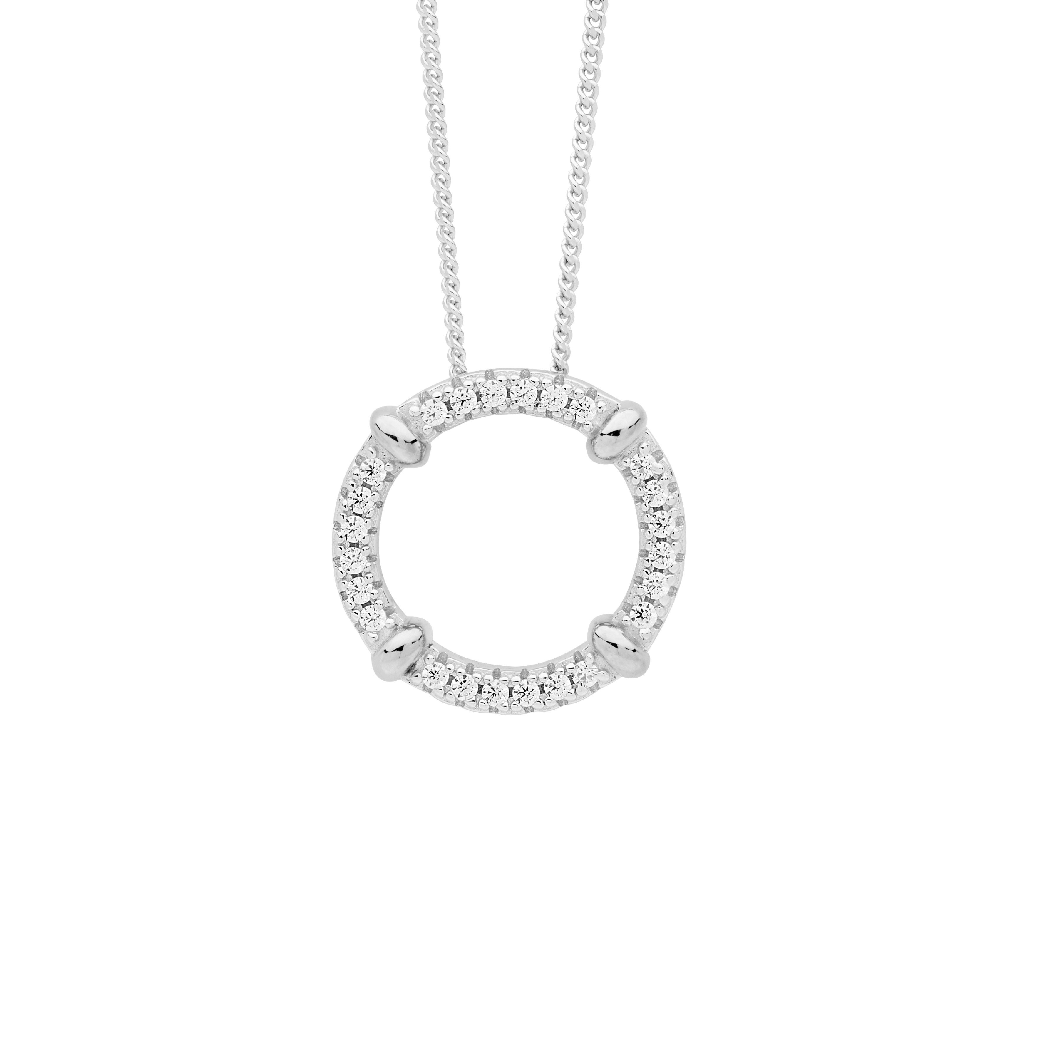 ELLANI Silver CZ Circle of Life Necklet