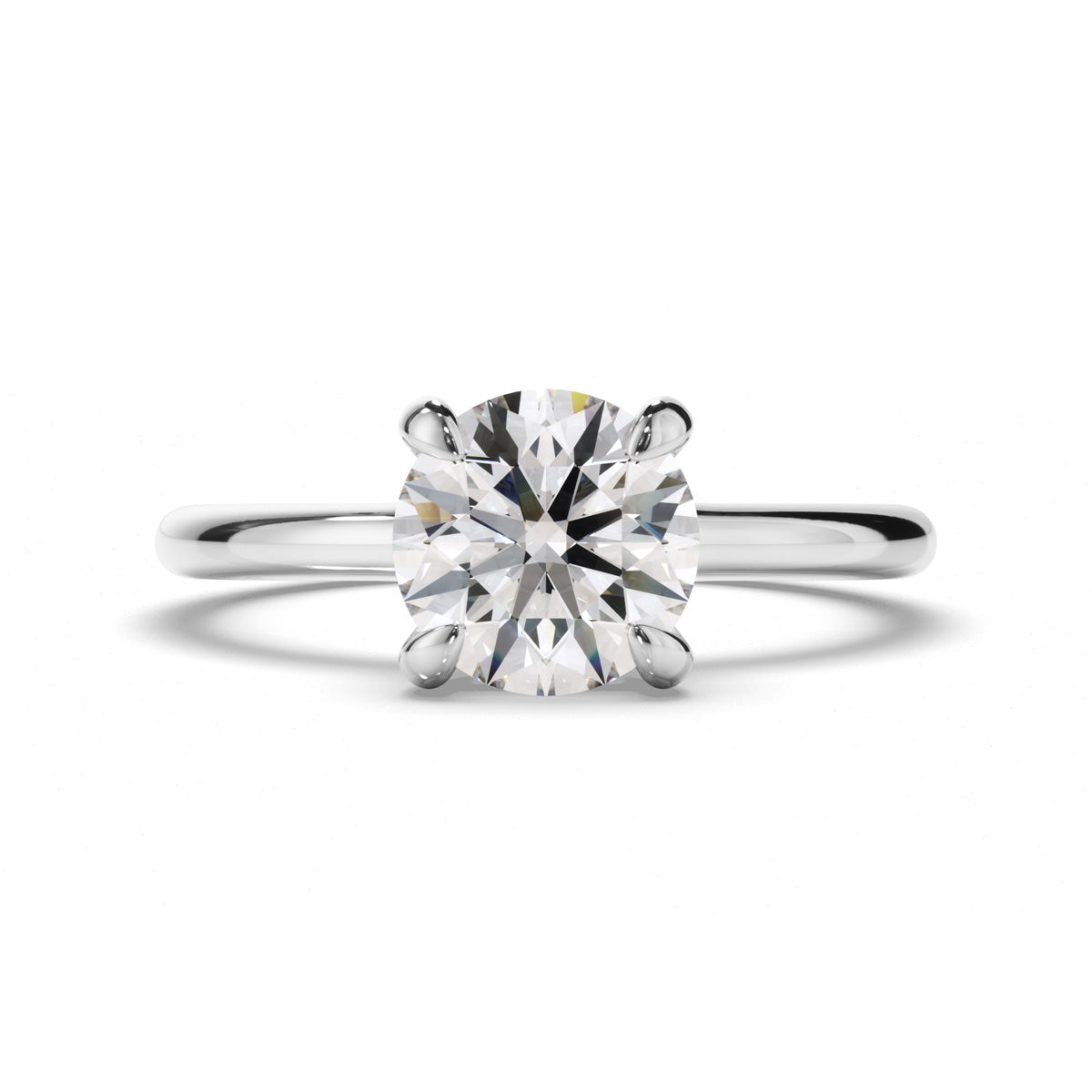 Round Brilliant Cut Diamond Hidden Halo Engagement Ring