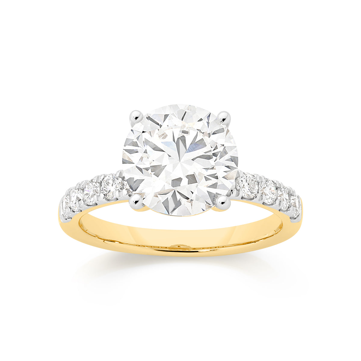 14ct Yellow Gold 3.40ct Lab Diamond Ring