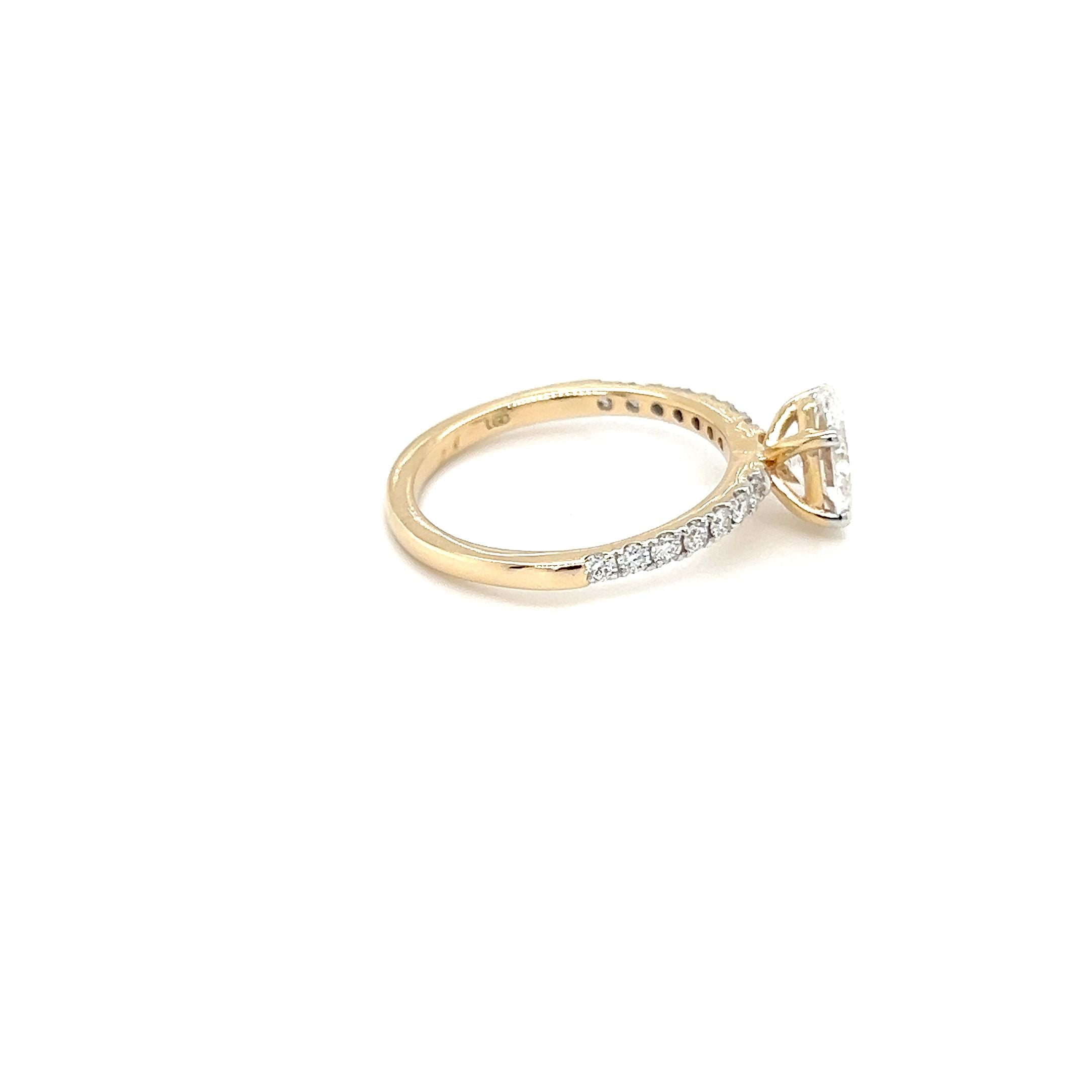14ct yellow gold 1.30ct lab diamond ring