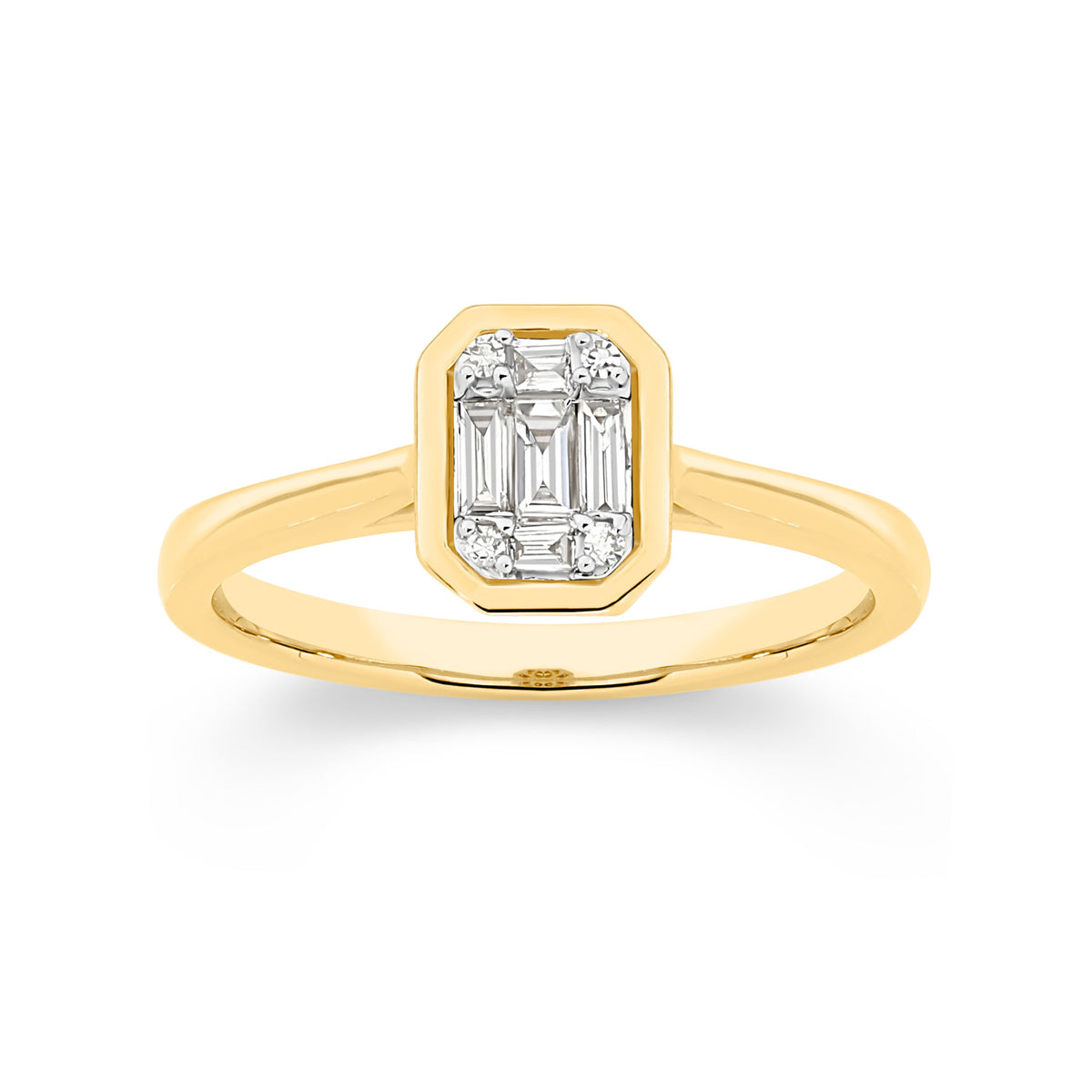 9ct Bezel Look Diamond Ring