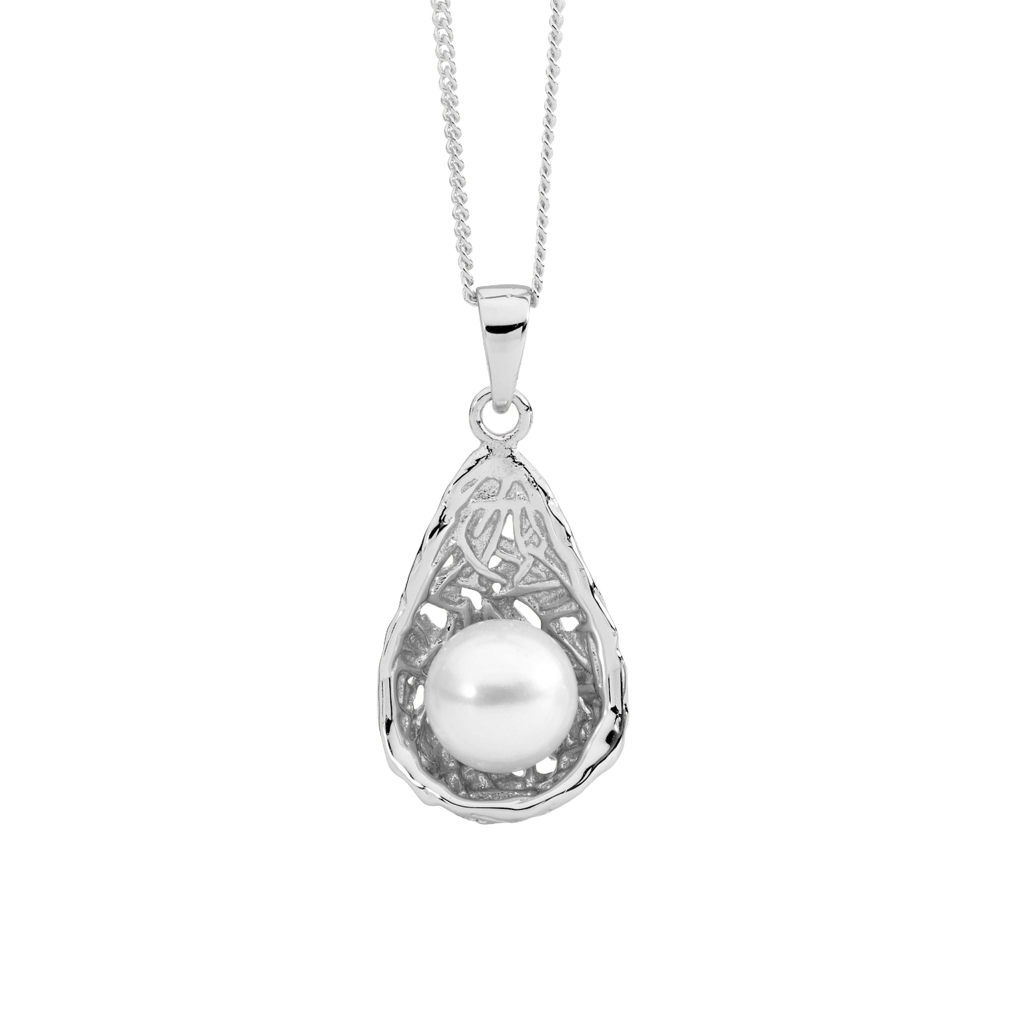 ELLANI Silver Pearl Necklet