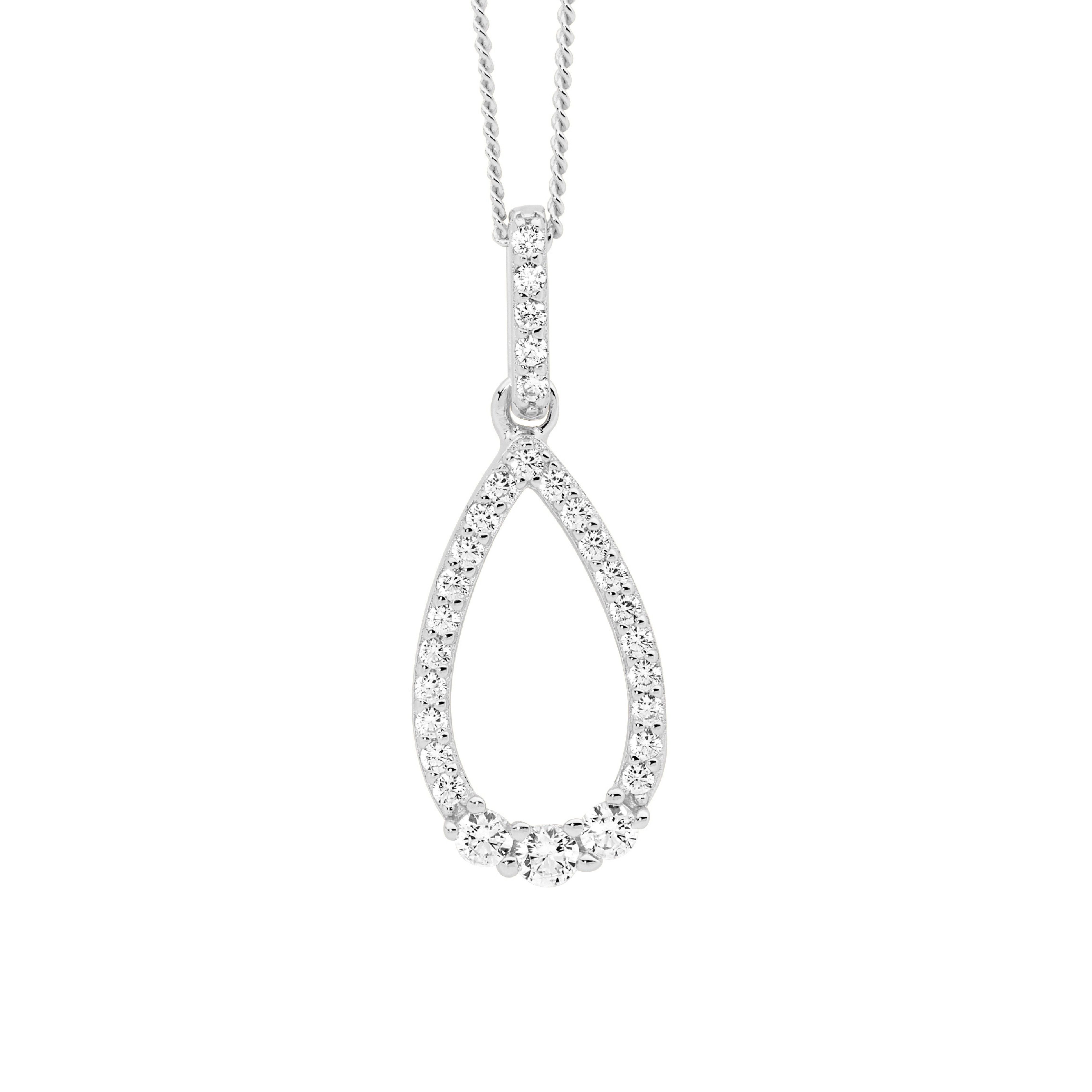 ELLANI Silver Cubic Zirconia Pendant