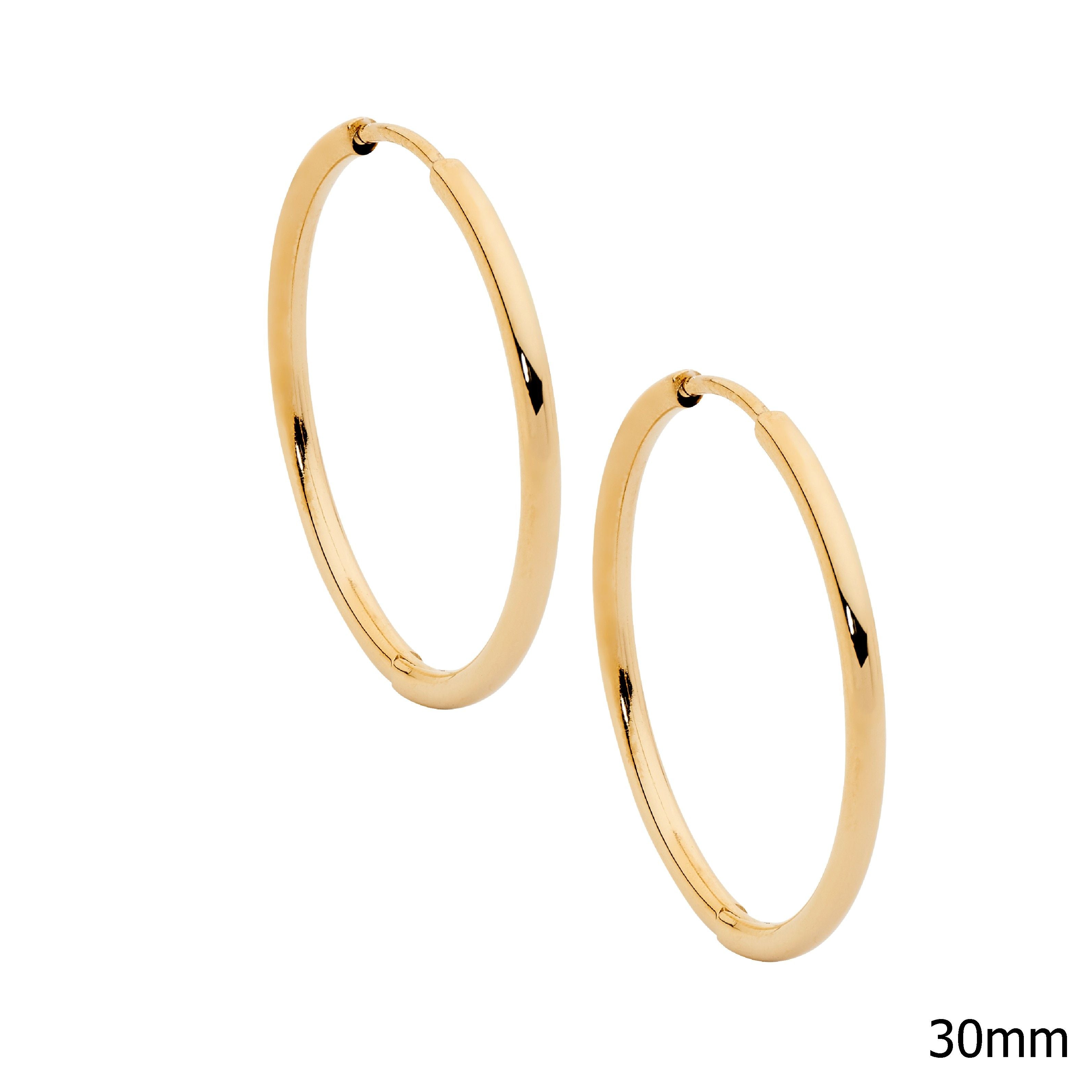 ELLANI Stainless Steel 30mm Earrings in Gold Plating
