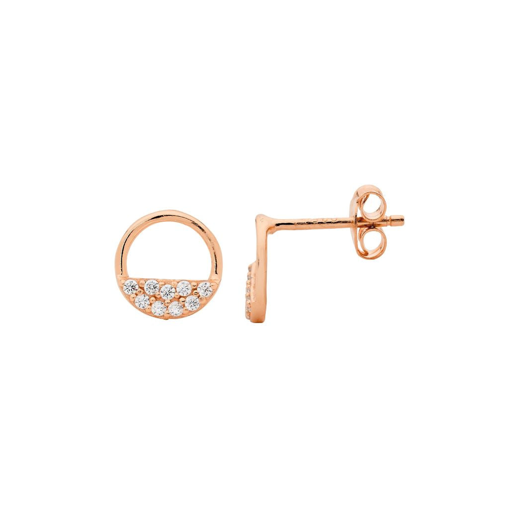 ELLANI Silver Plated Open Circle Earrings