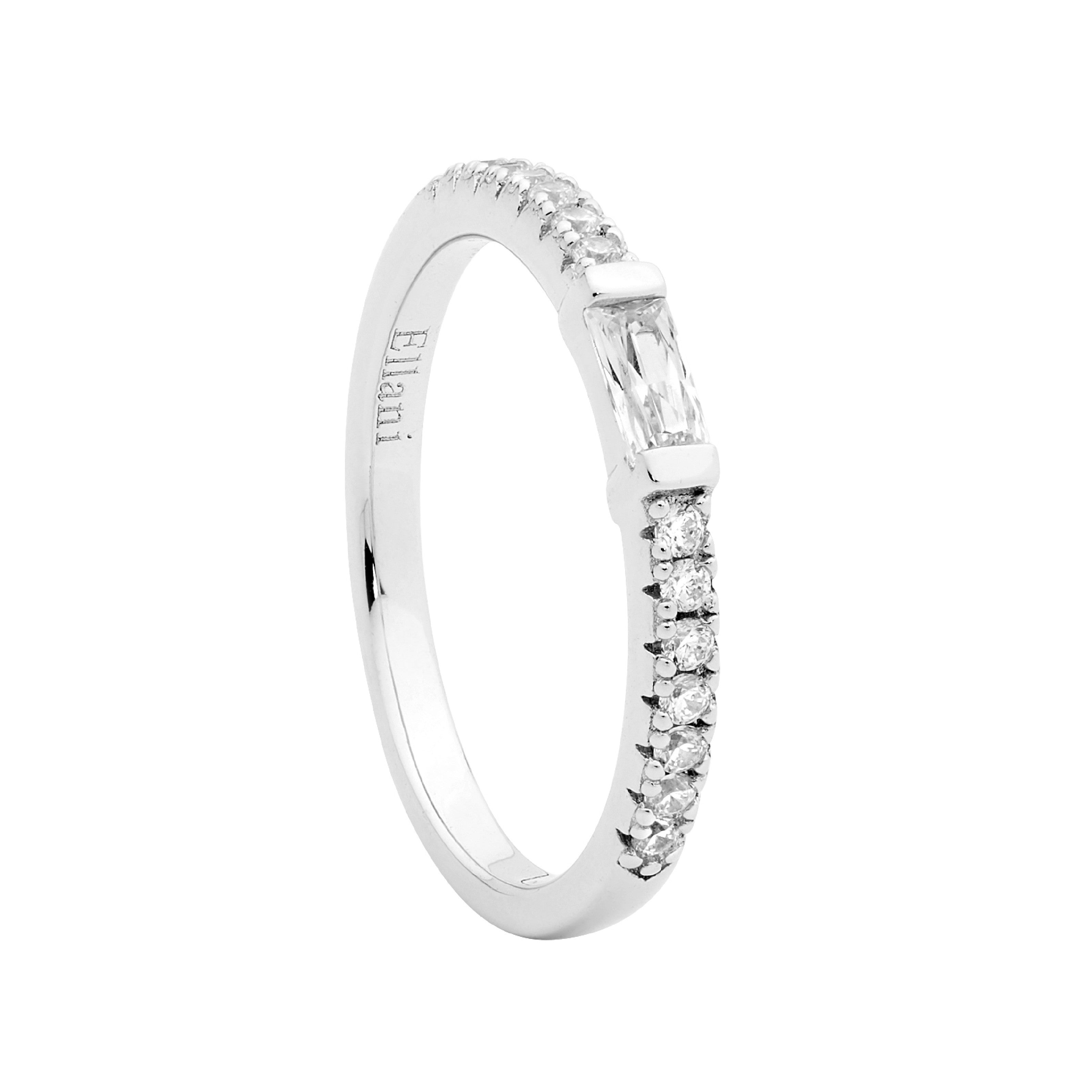 ELLANI Silver Cubic Zirconia Ring