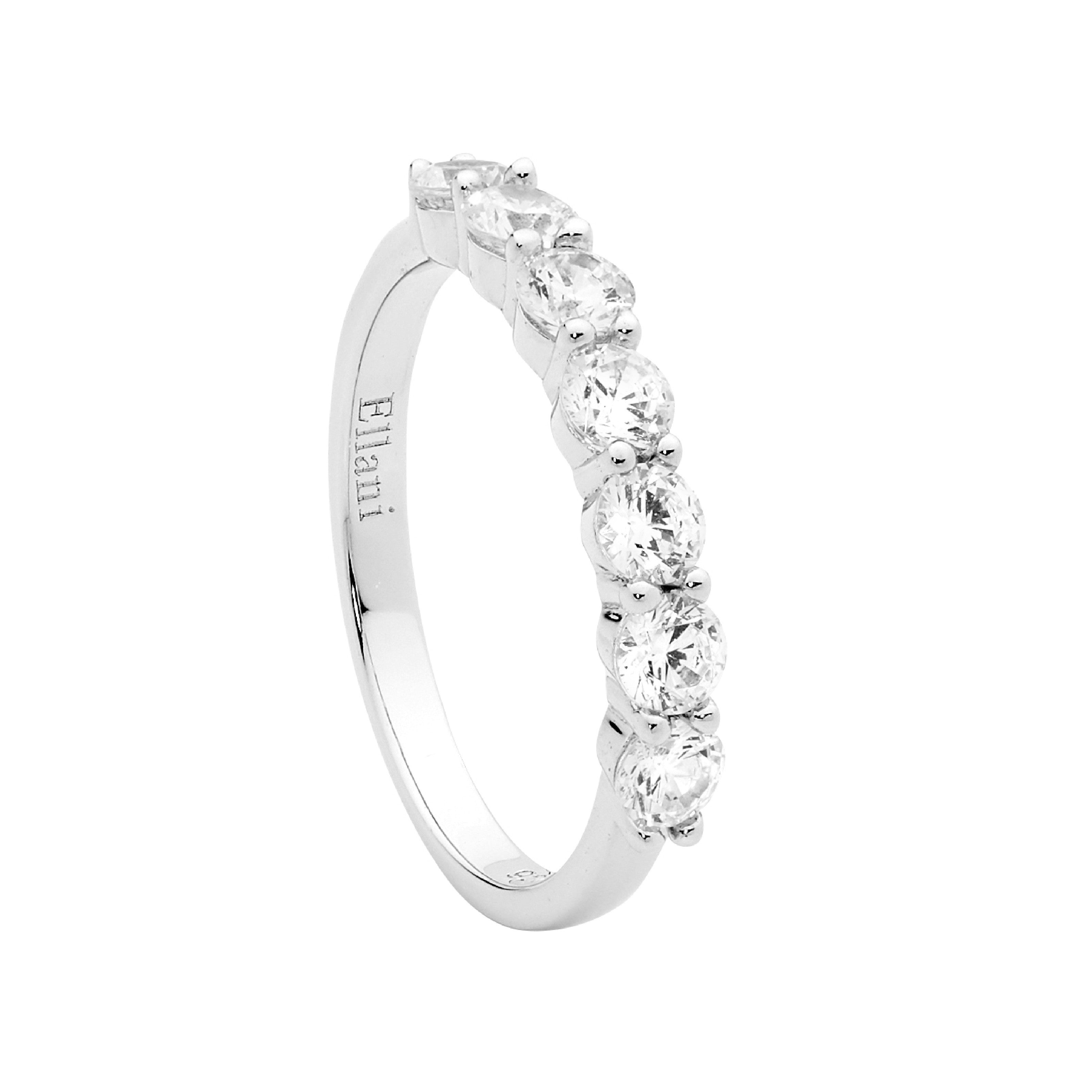 ELLANI Silver Cubic Zirconia Ring