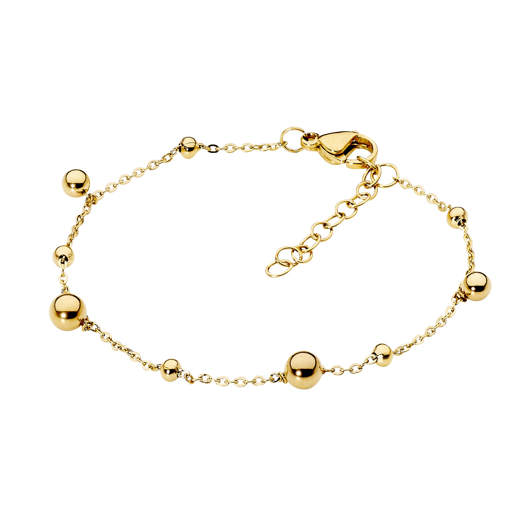 ELLANI Stainless Steel Gold Plated Bracelet with Ball Feature