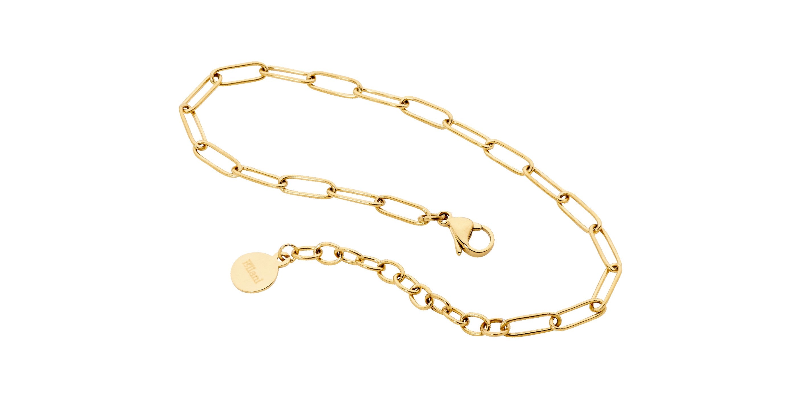 ELLANI Stainless Steel Plated Paper Clip Bracelet