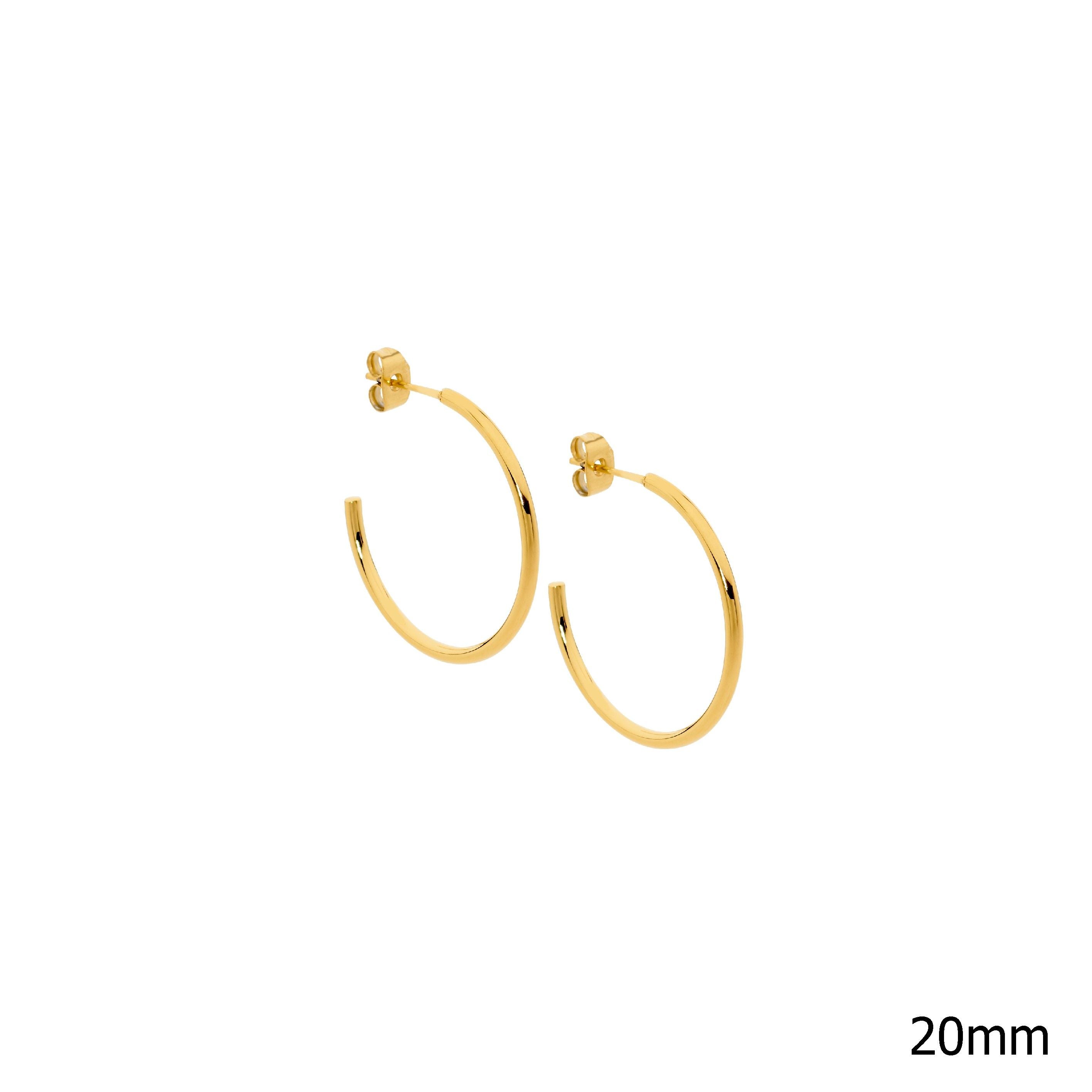 ELLANI Stainless Steel Hoop Earrings Gold Plating