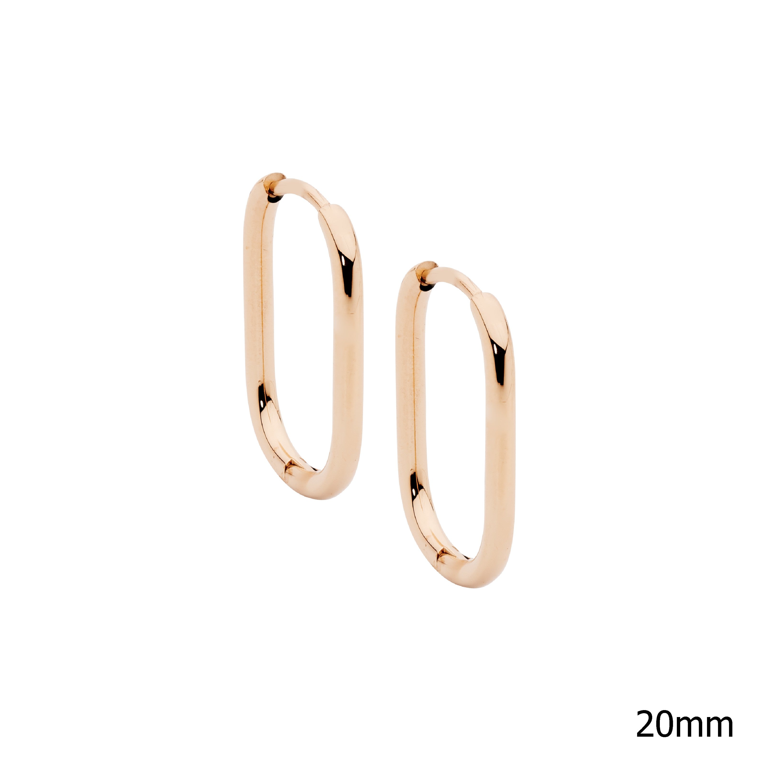 ELLANI Stainless Steel Oval Hoop Earrings with Rose Gold Plating