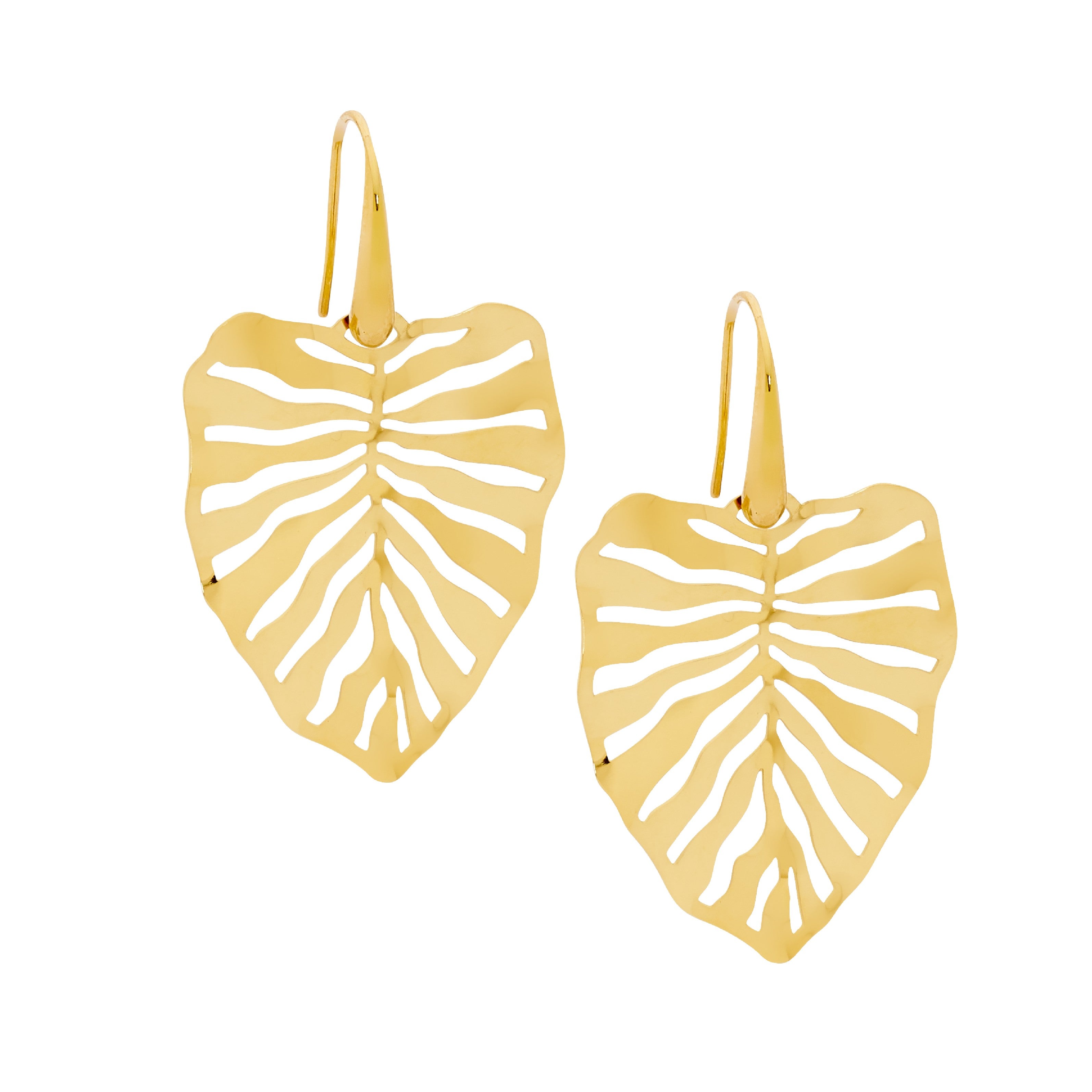 ELLANI Stainless Steel Monstera Leaf Earrings