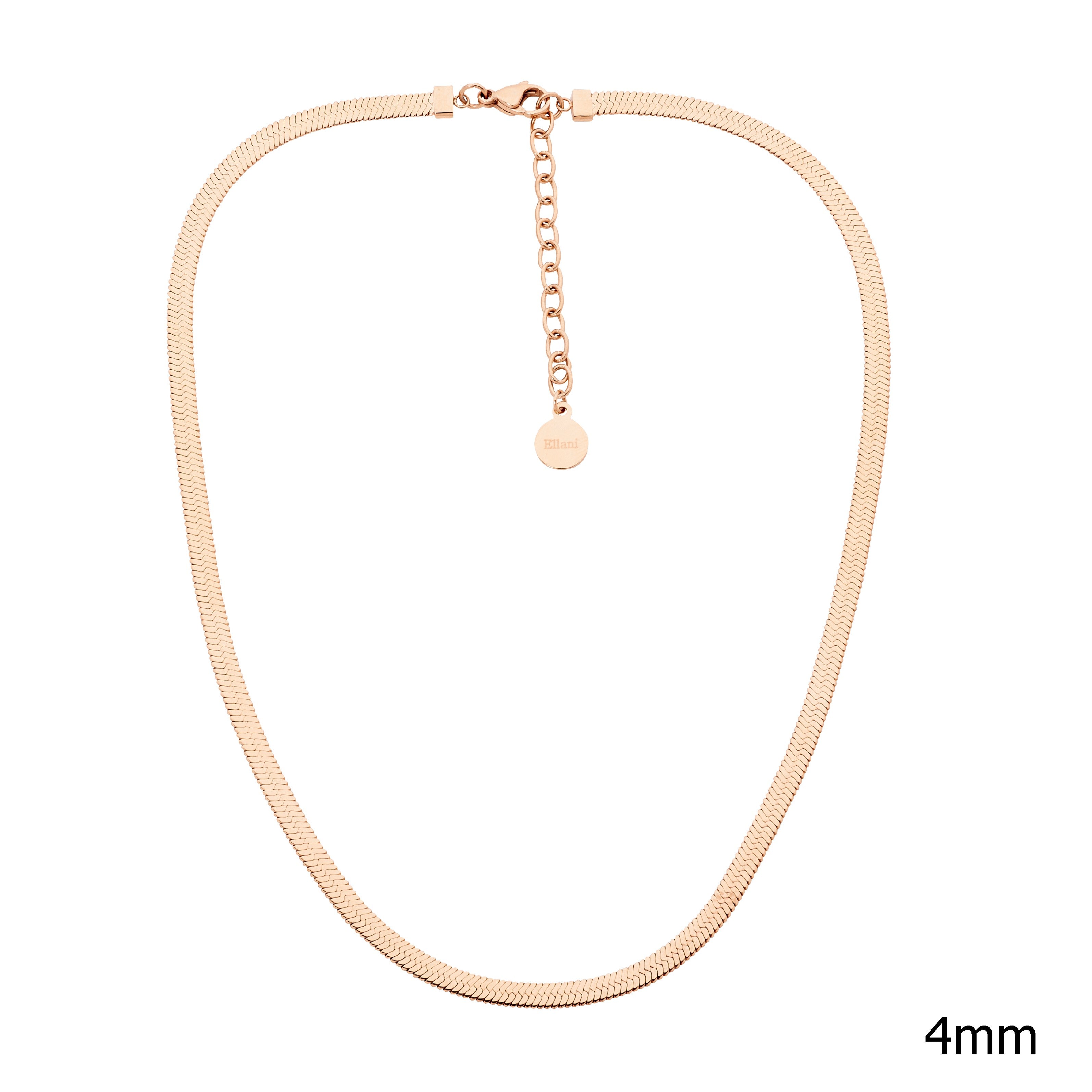 ELLANI Stainless Steel Plated Herringbone Chain