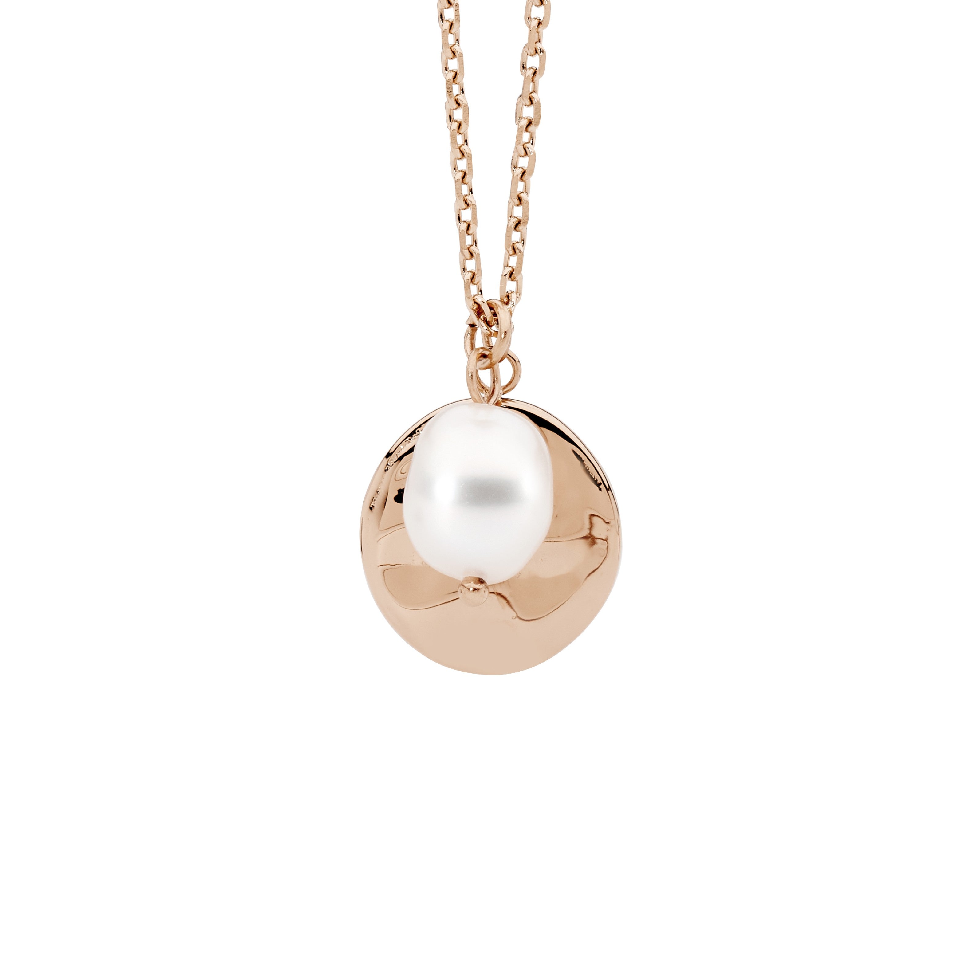 ELLANI Stainless Steel Disk with Freshwater Pearl