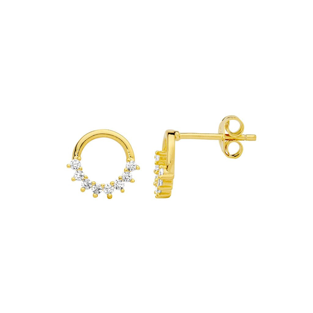 ELLANI Silver Plated Open Circle Earrings