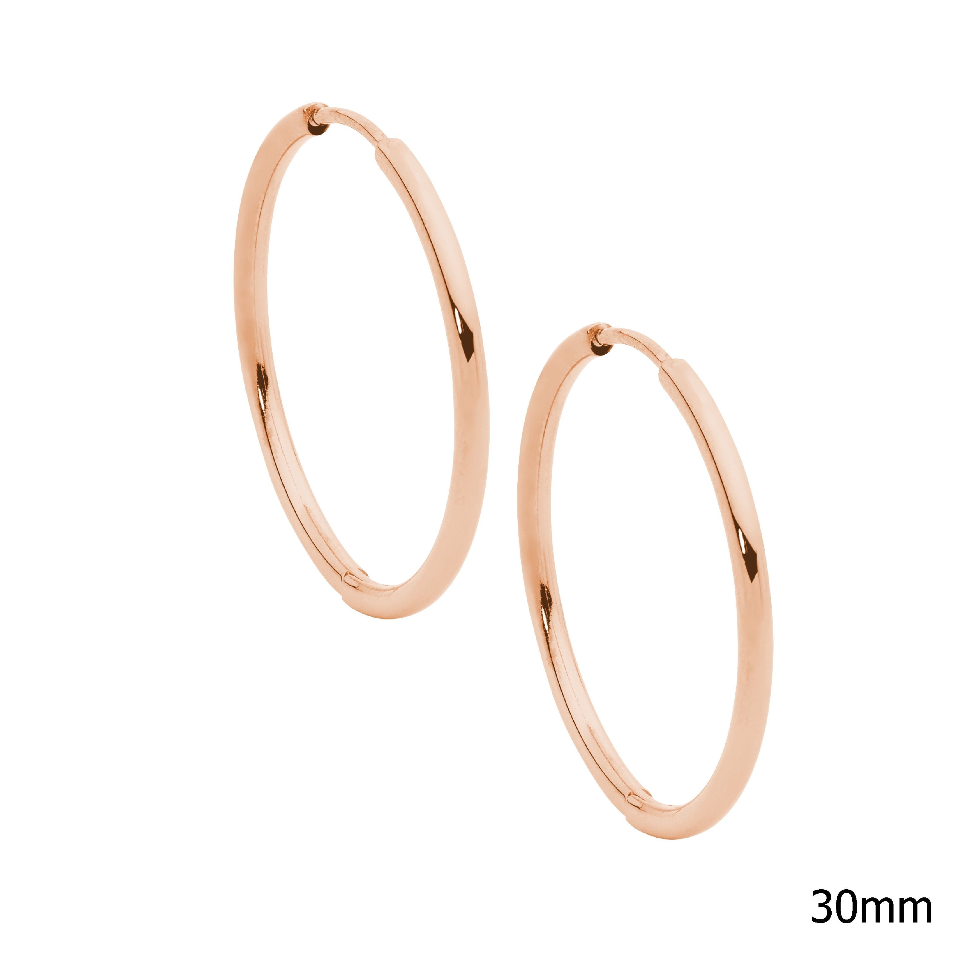 ELLANI Stainless Steel 30mm Earrings in Rose Gold Plating