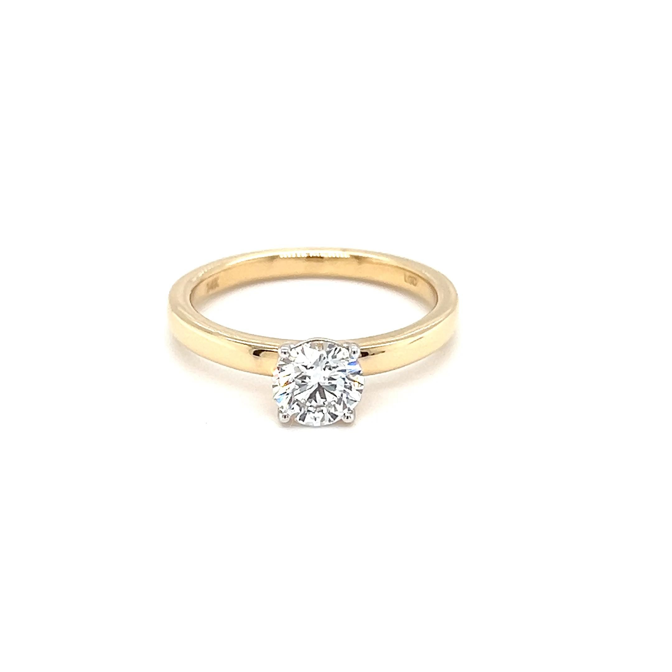 14ct yellow gold 0.75ct lab diamond ring