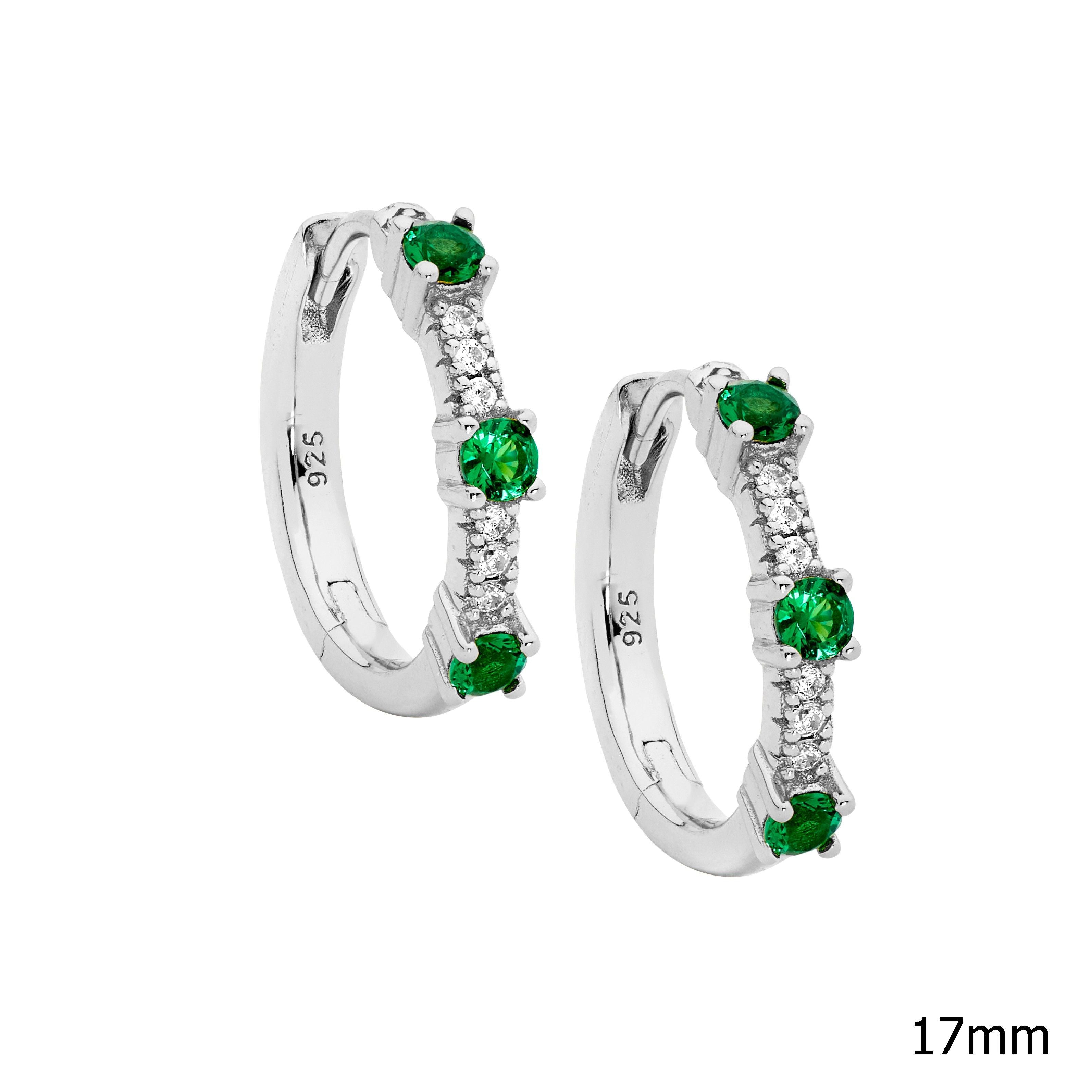 ELLANI Silver CZ Huggies