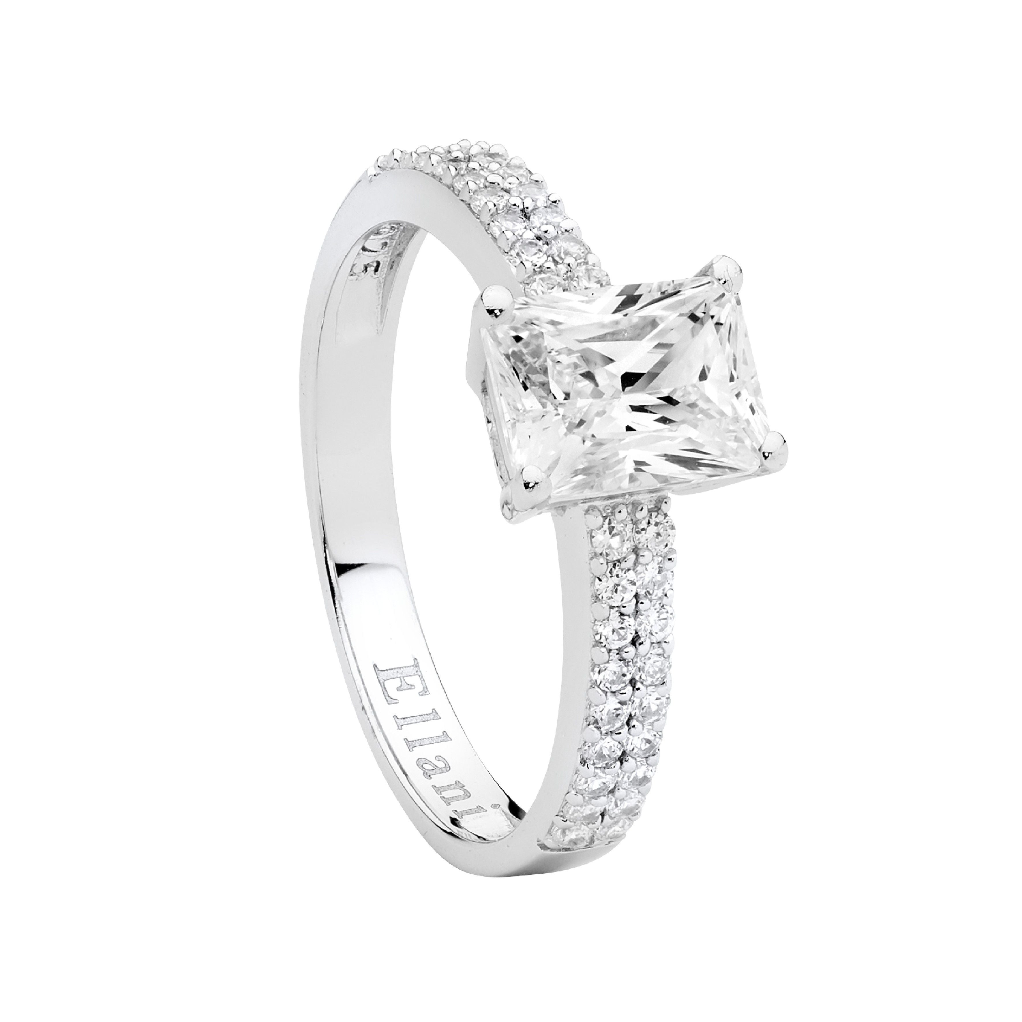 ELLANI Silver CZ Ring