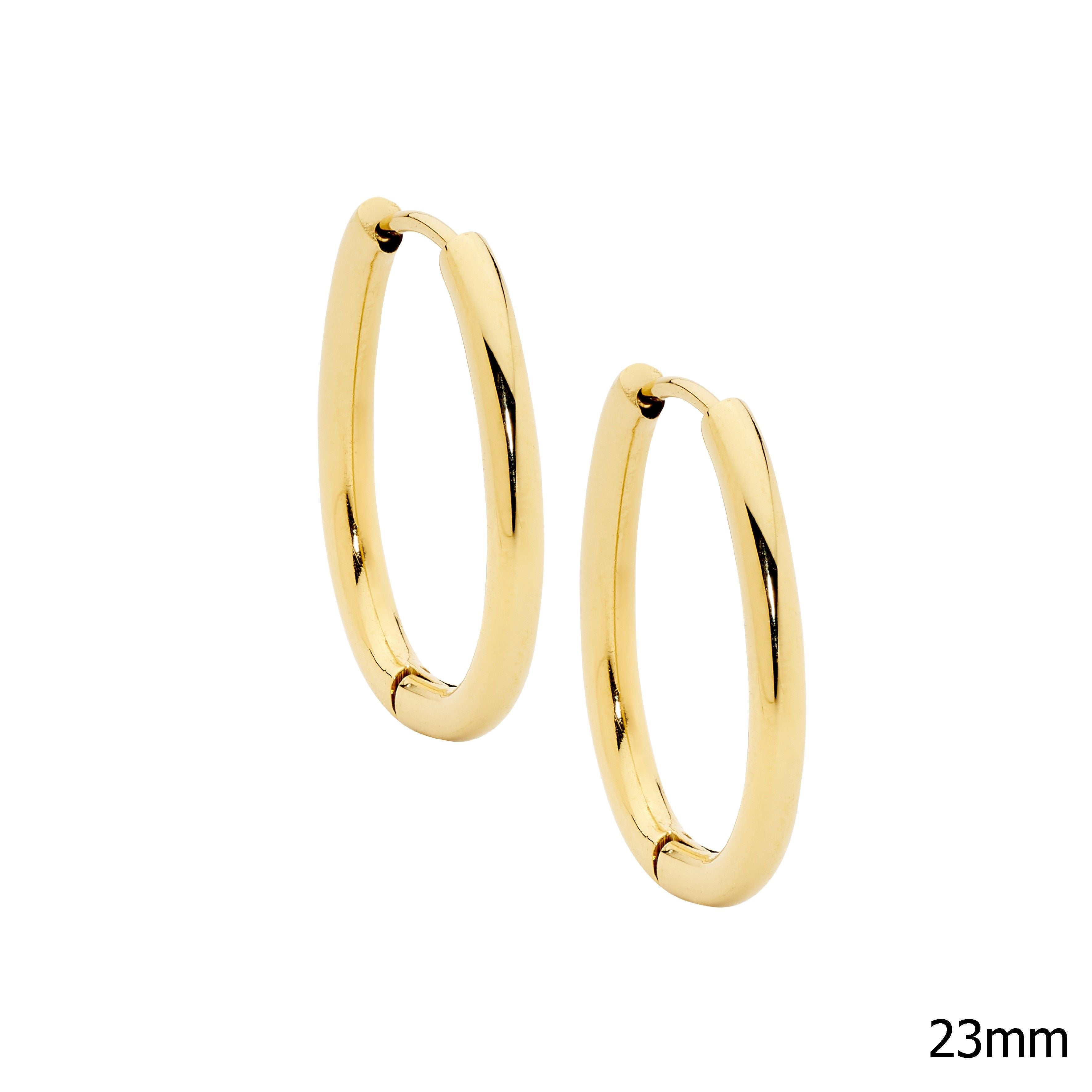 ELLANI Stainless Steel Hoops with Gold Plating