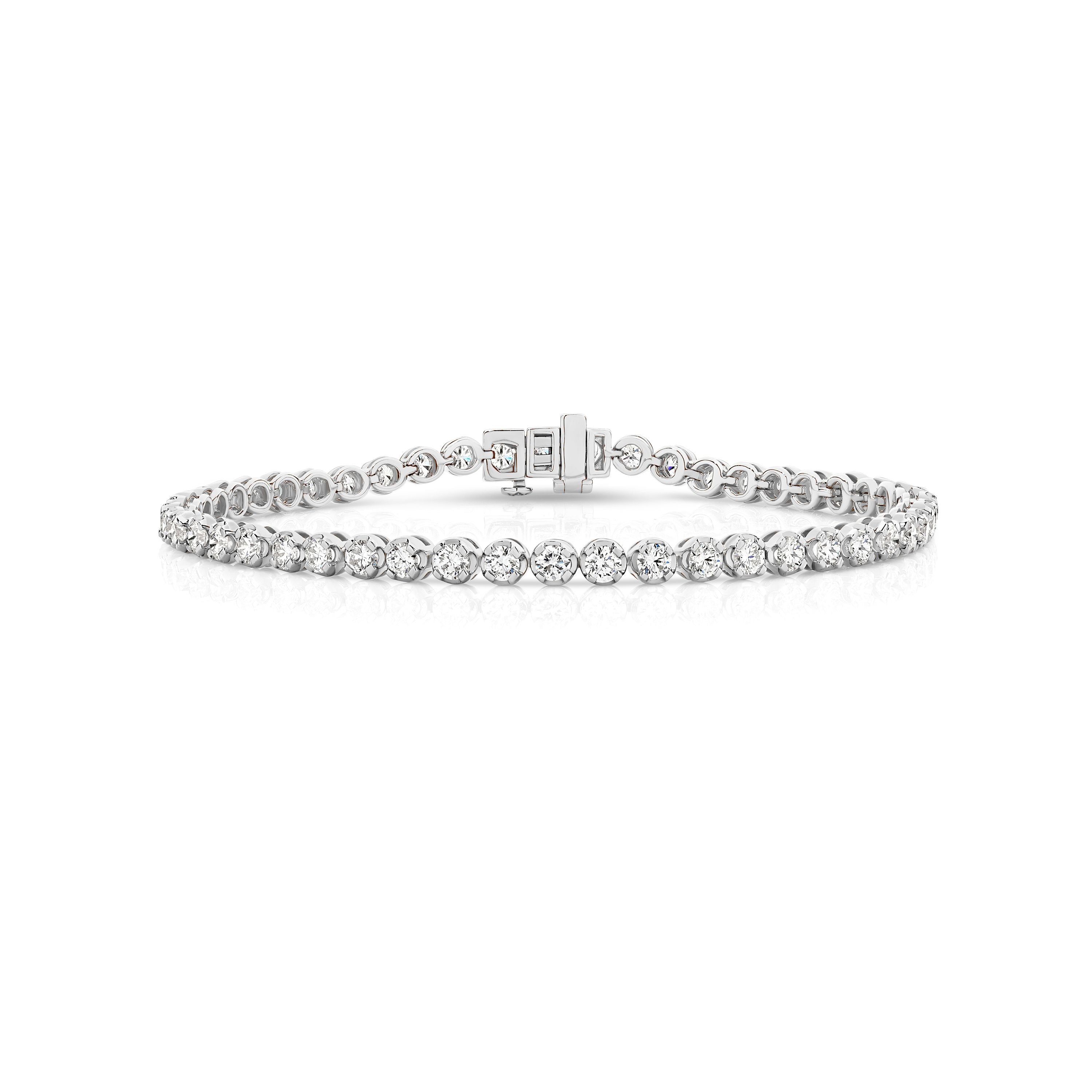 9ct white gold 4.00ct lab grown diamond tennis bracelet