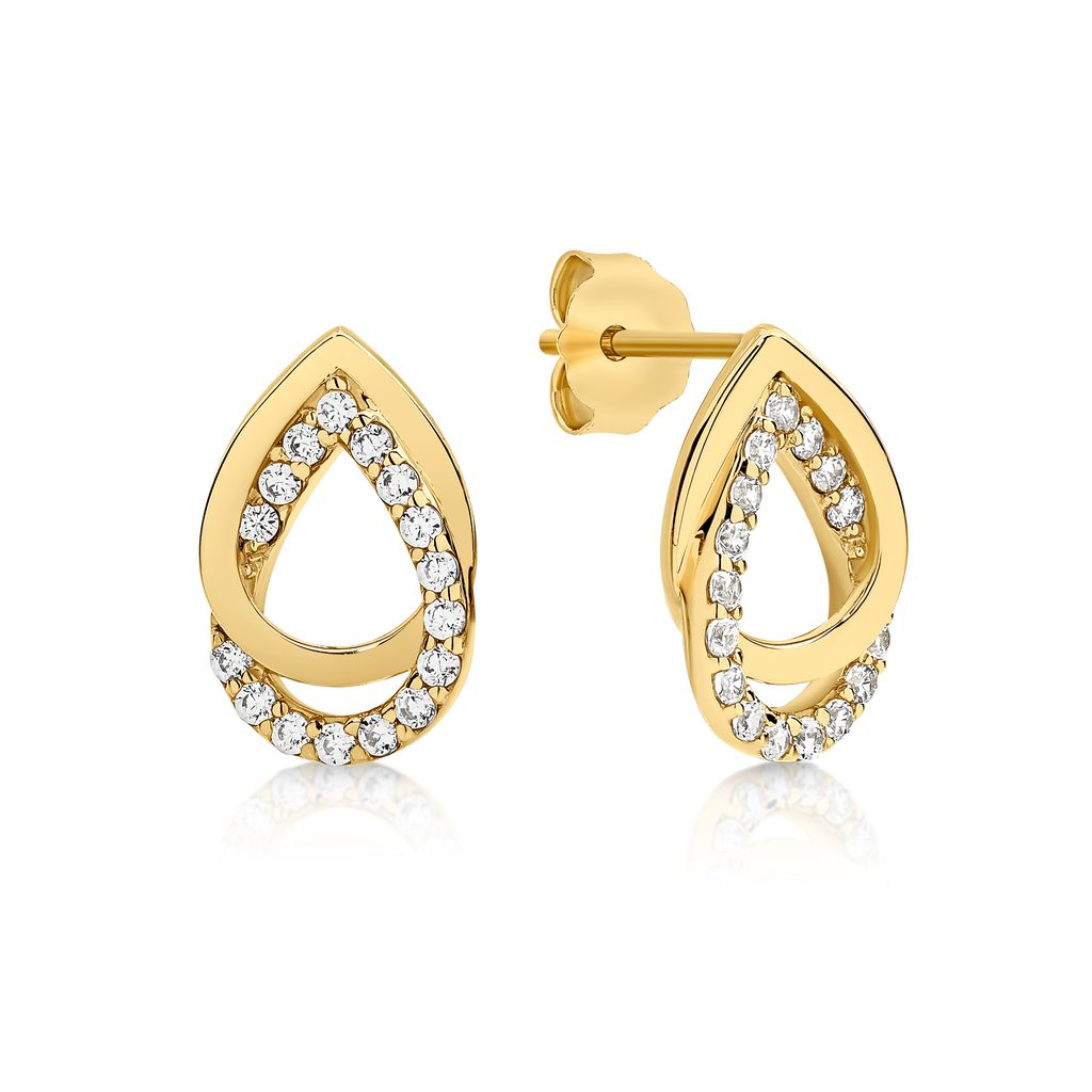 9ct gold CZ studs