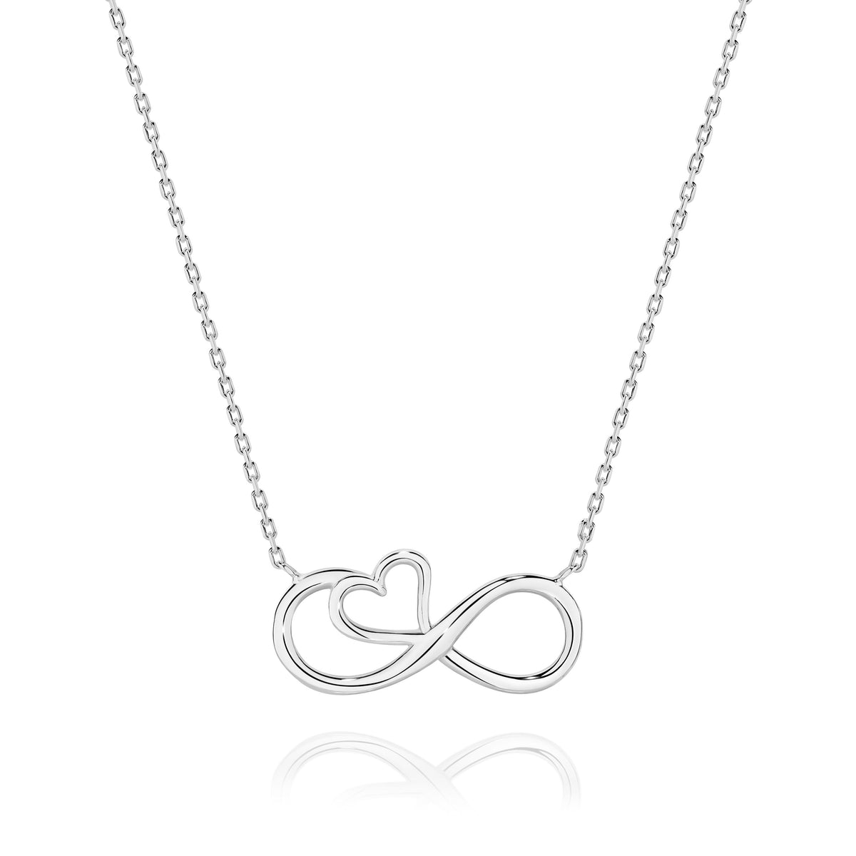 Silver Heart Infinity Necklet