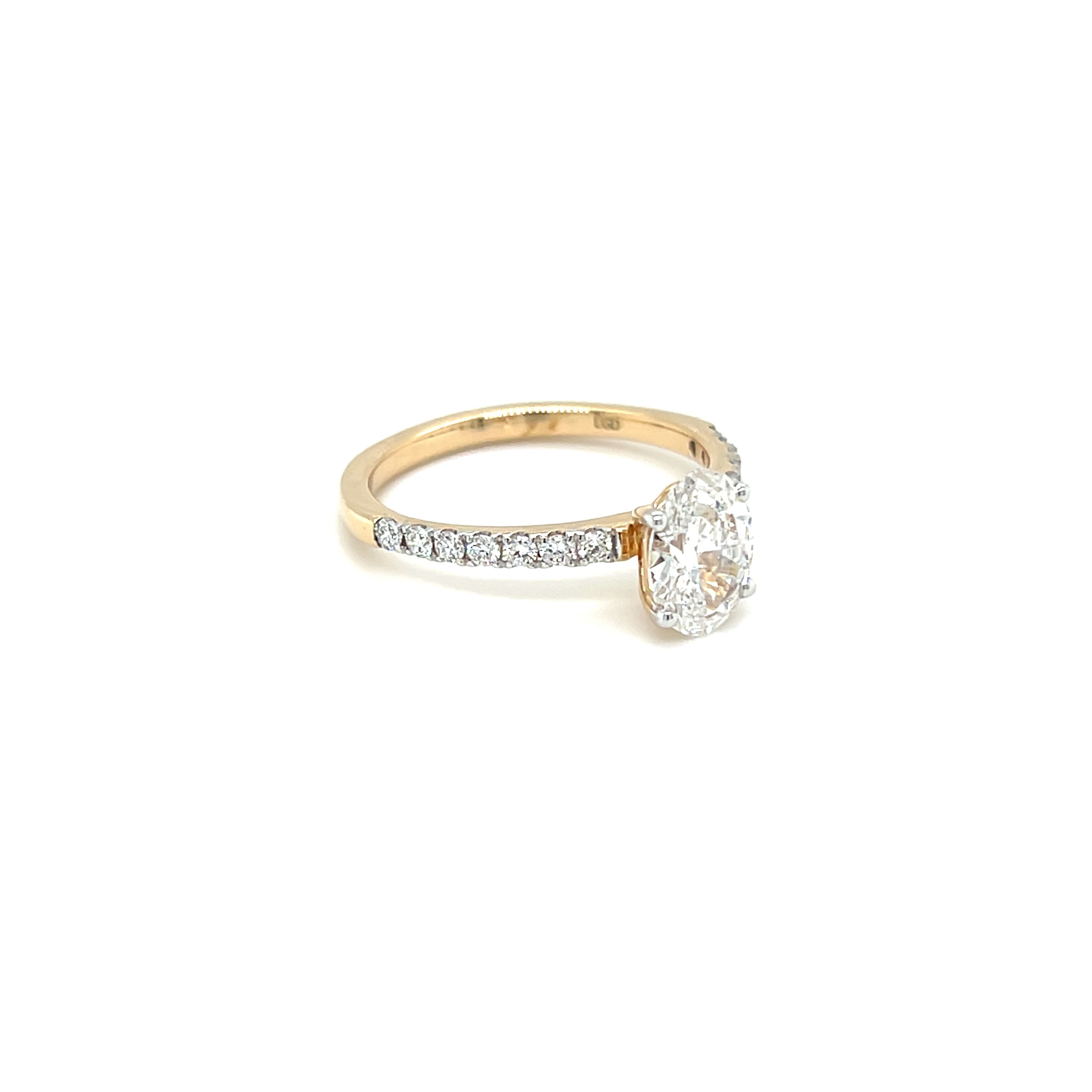 14ct yellow gold 1.30ct lab diamond ring