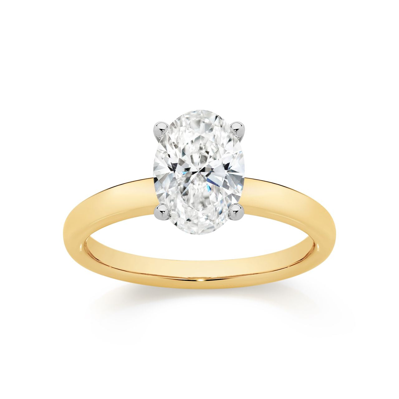 14ct yellow gold 1.5ct lab diamond ring