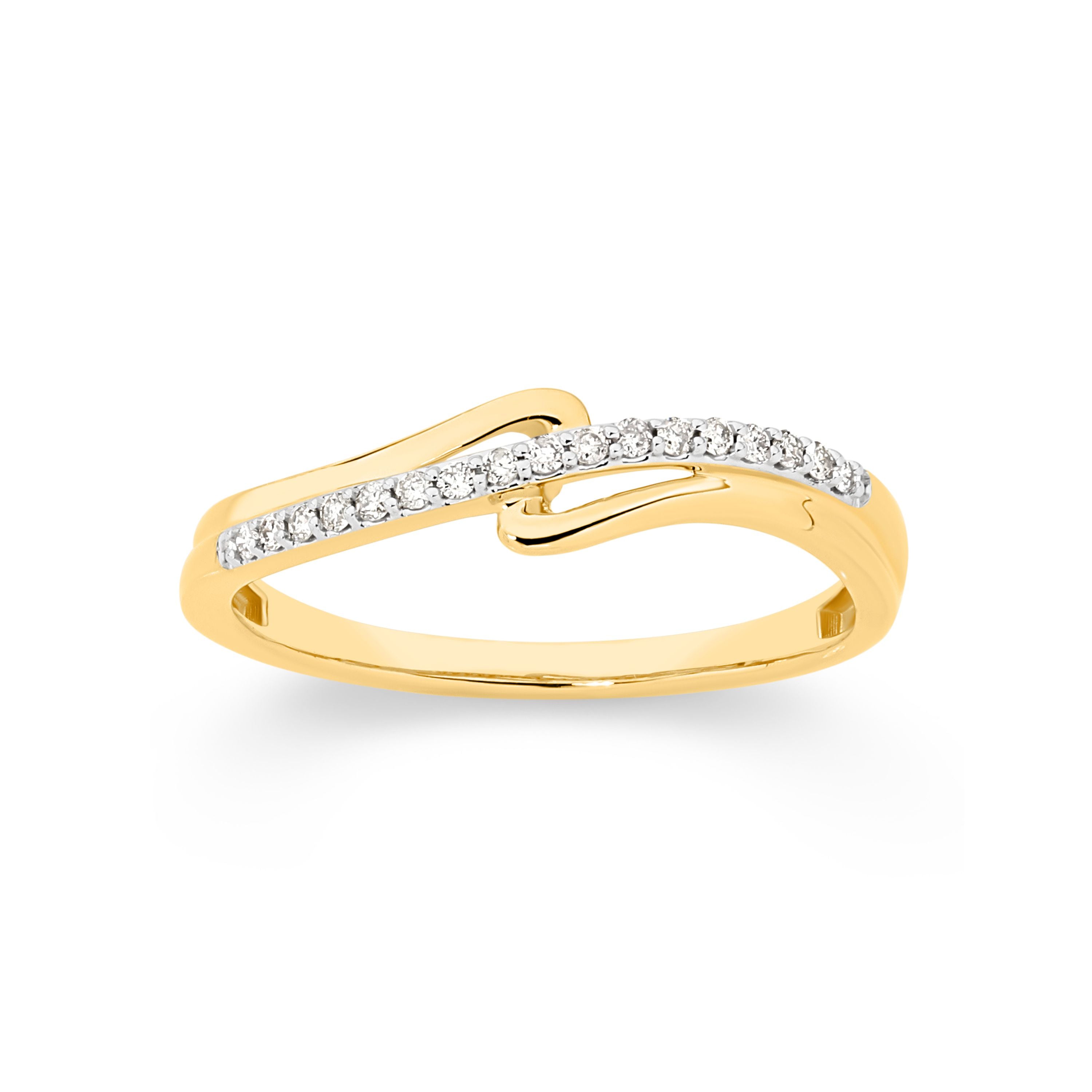 9ct Diamond Crossover Ring