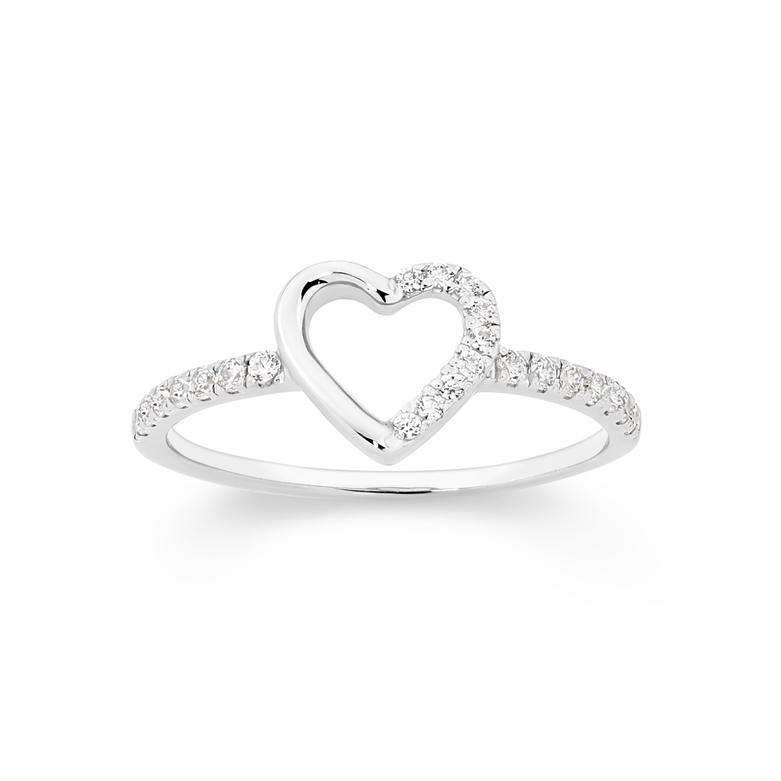 Silver Open Heart Ring