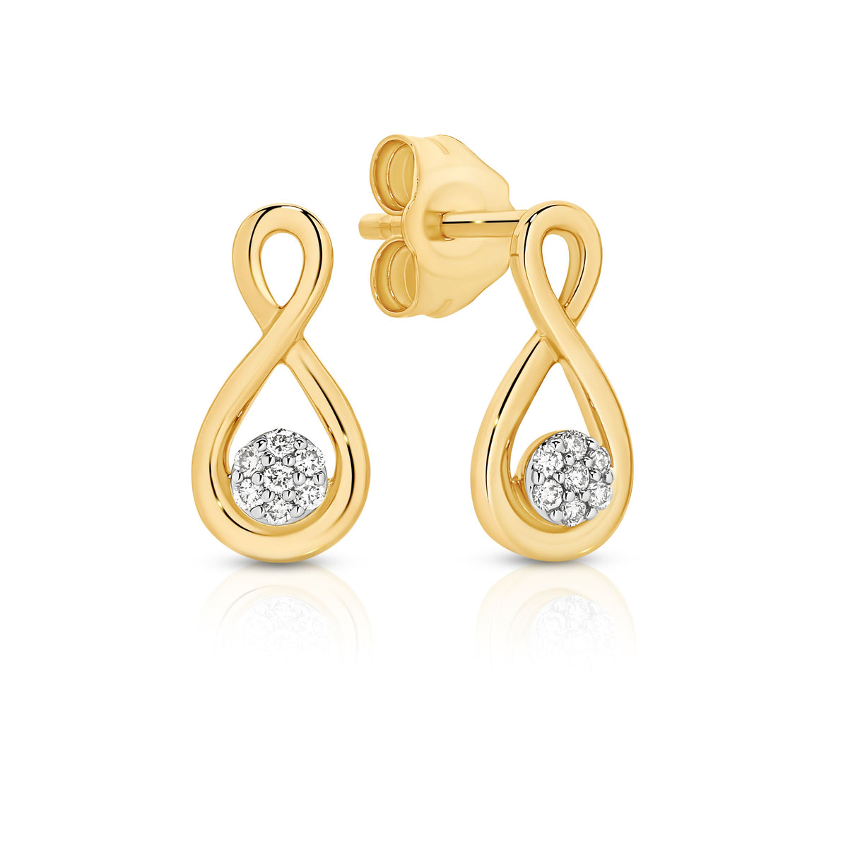 9ct Diamond Infinity Studs