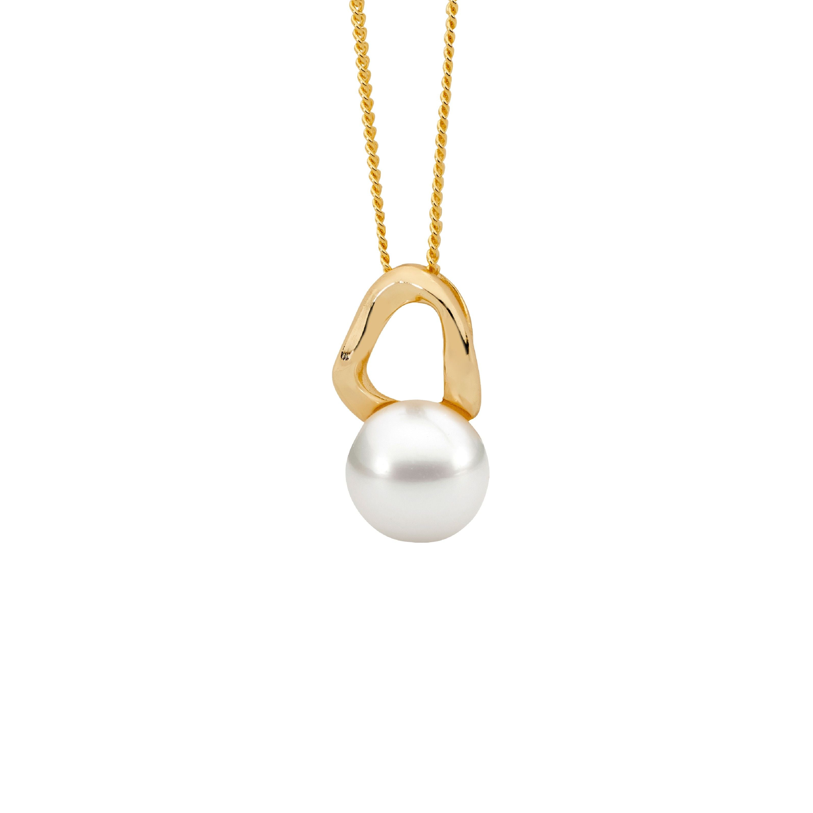 ELLANI Silver Pearl Necklet in Gold Plating