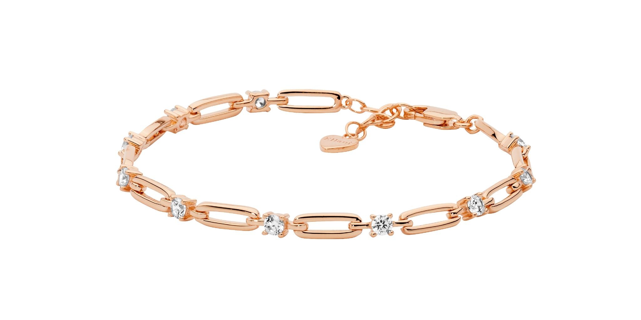 ELLANI Silver CZ Bracelet with Rose Gold Plating