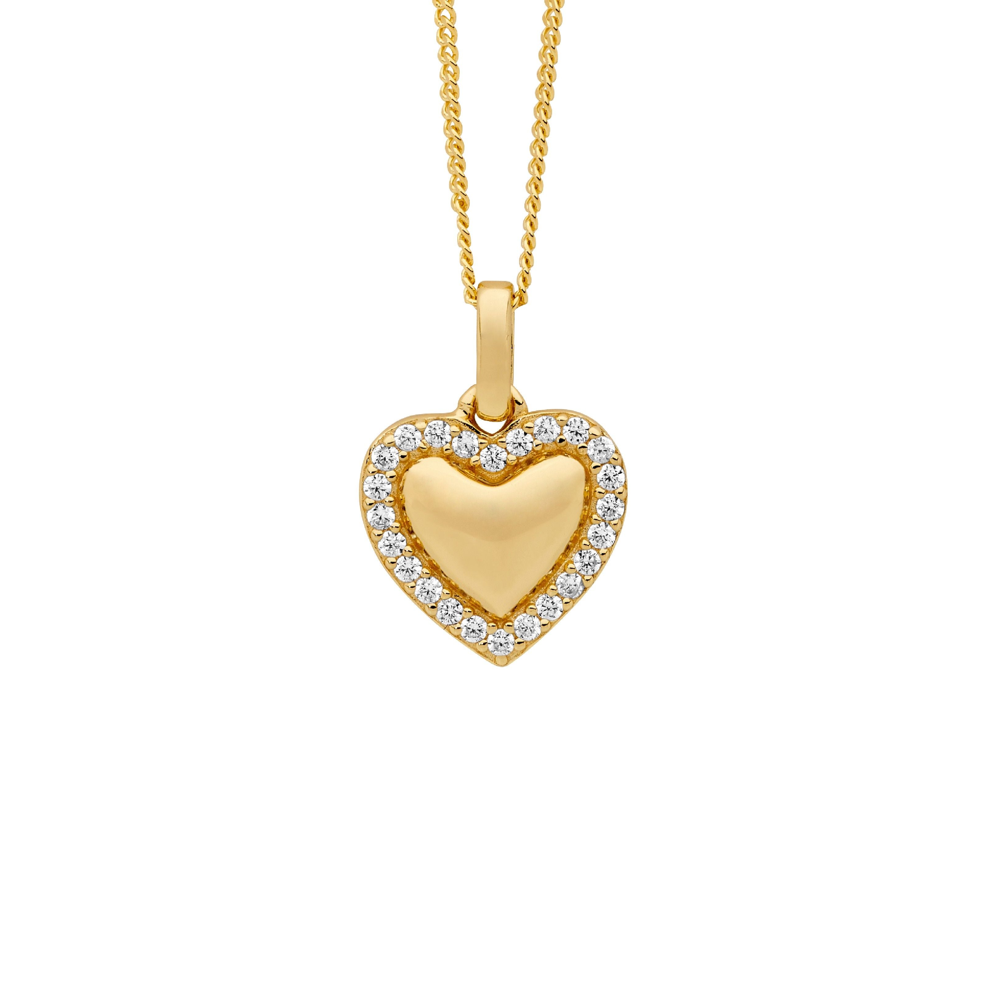 ELLANI Silver Heart Necklet in Gold Plating