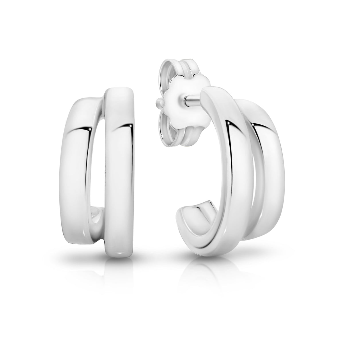 Silver Double Strand Studs