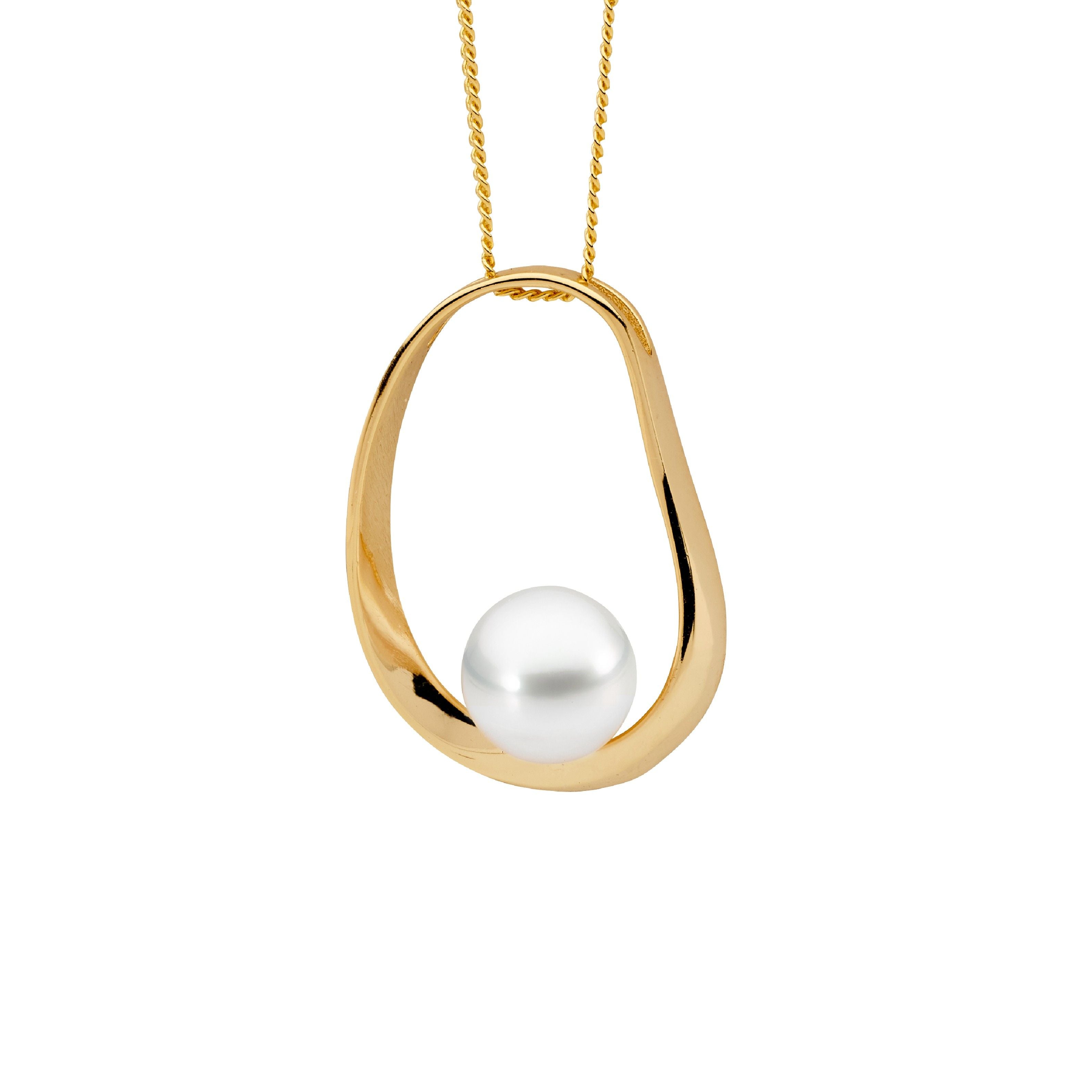 ELLANI Silver Pearl Necklet in Gold Plating