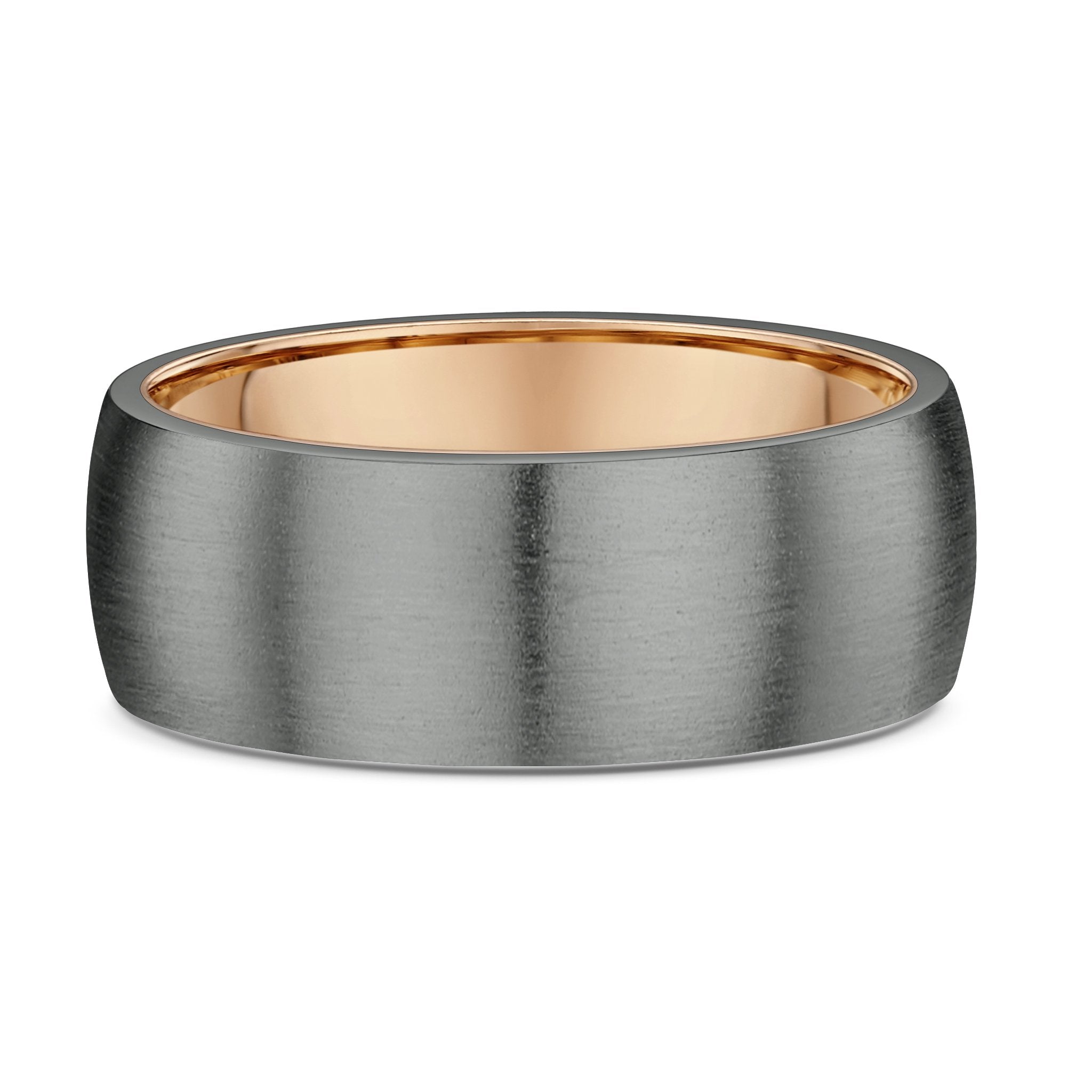 Tantalum Rose Gold & Dark Grey Mens Wedding Ring