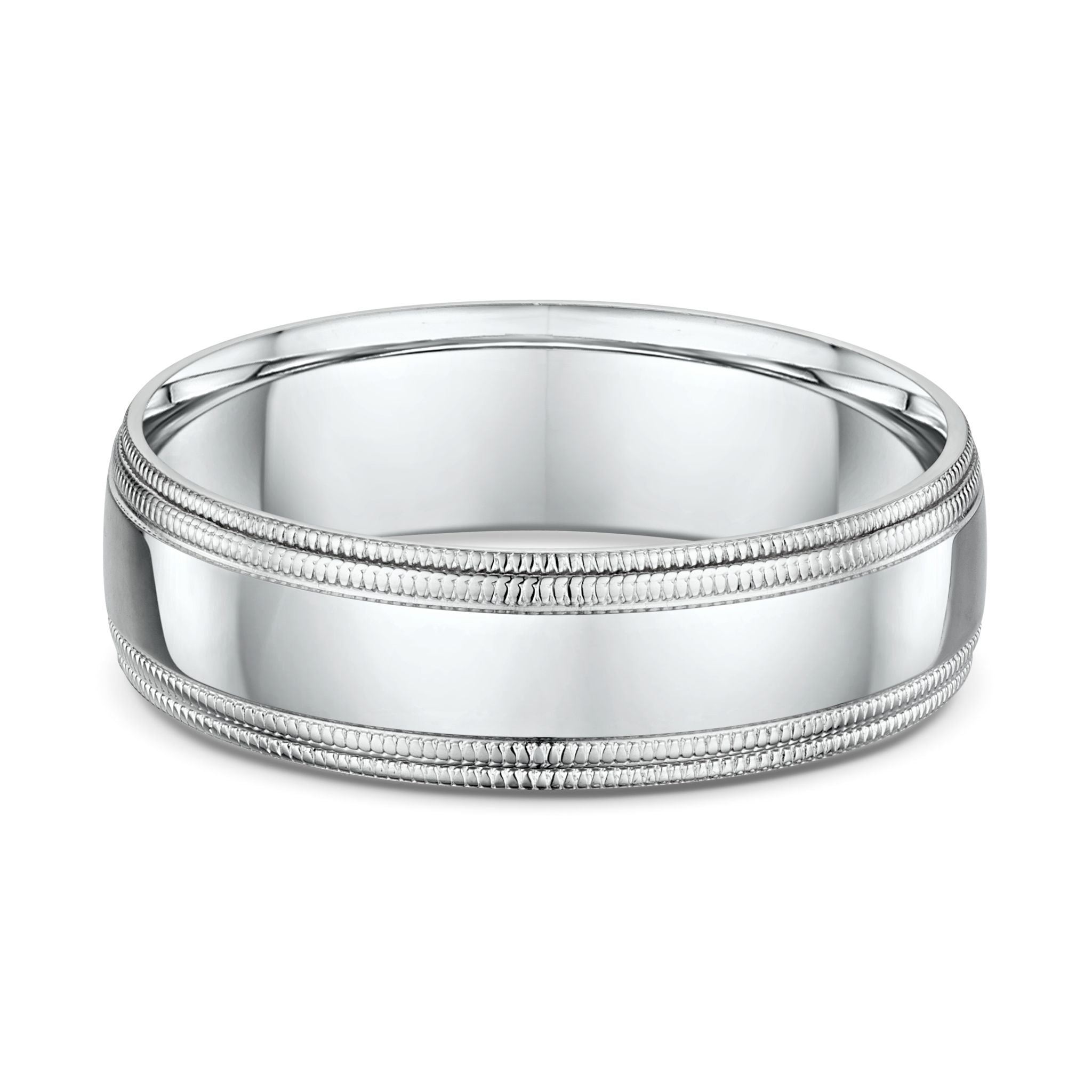 9ct White Gold ClaSterling silveric Mens Wedding Ring