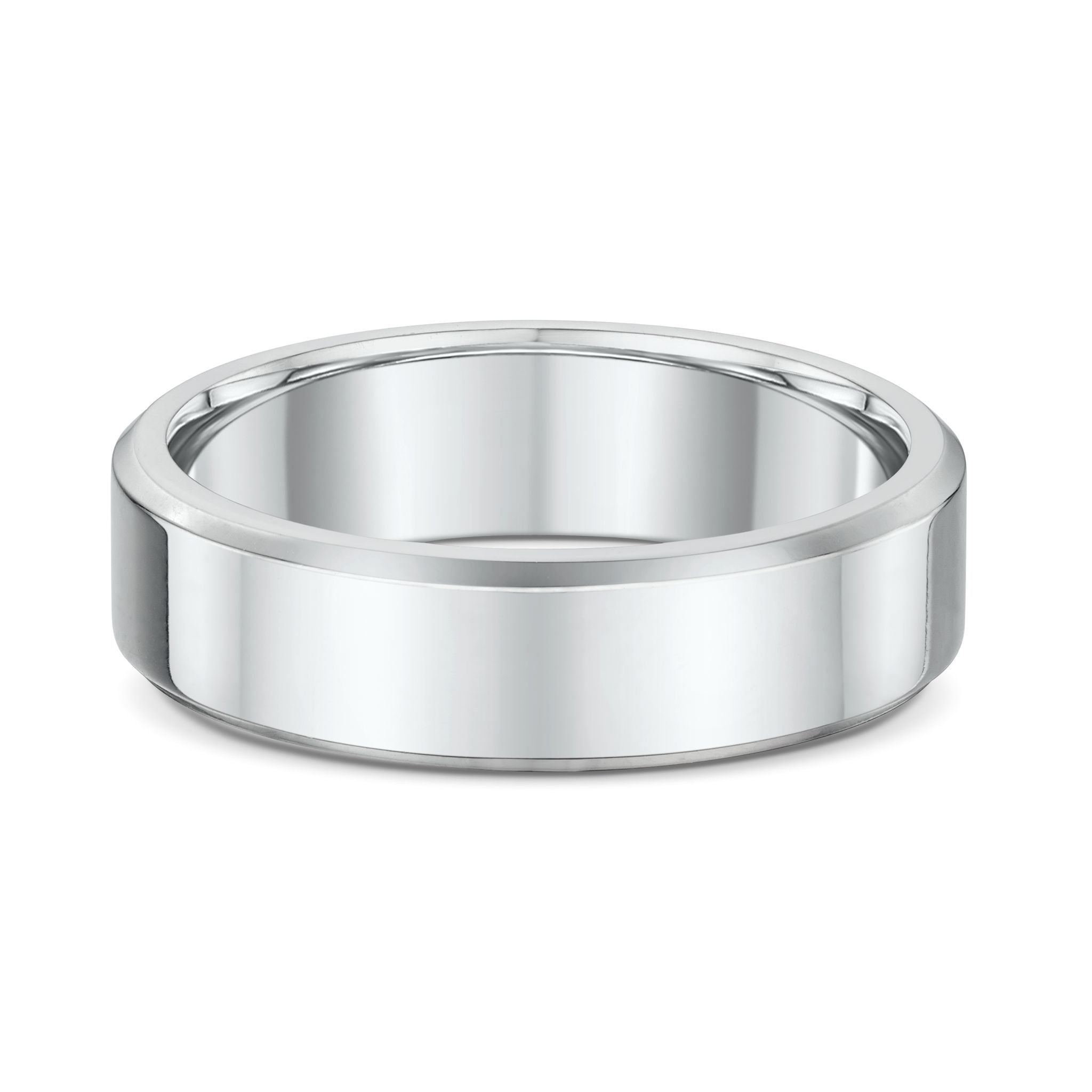 9ct White Gold ClaSterling silveric Mens Wedding Ring