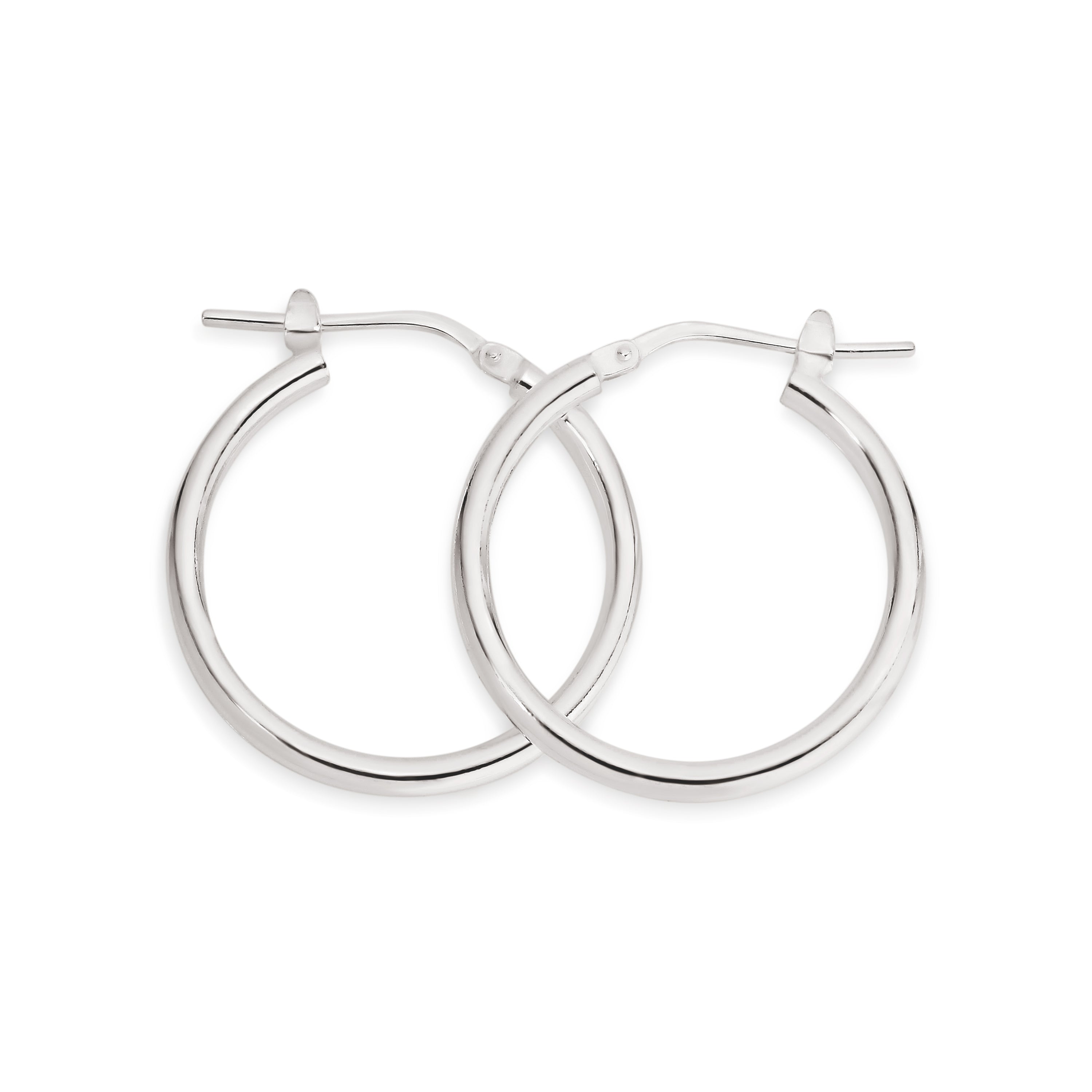 Silver polished hoops 20mm