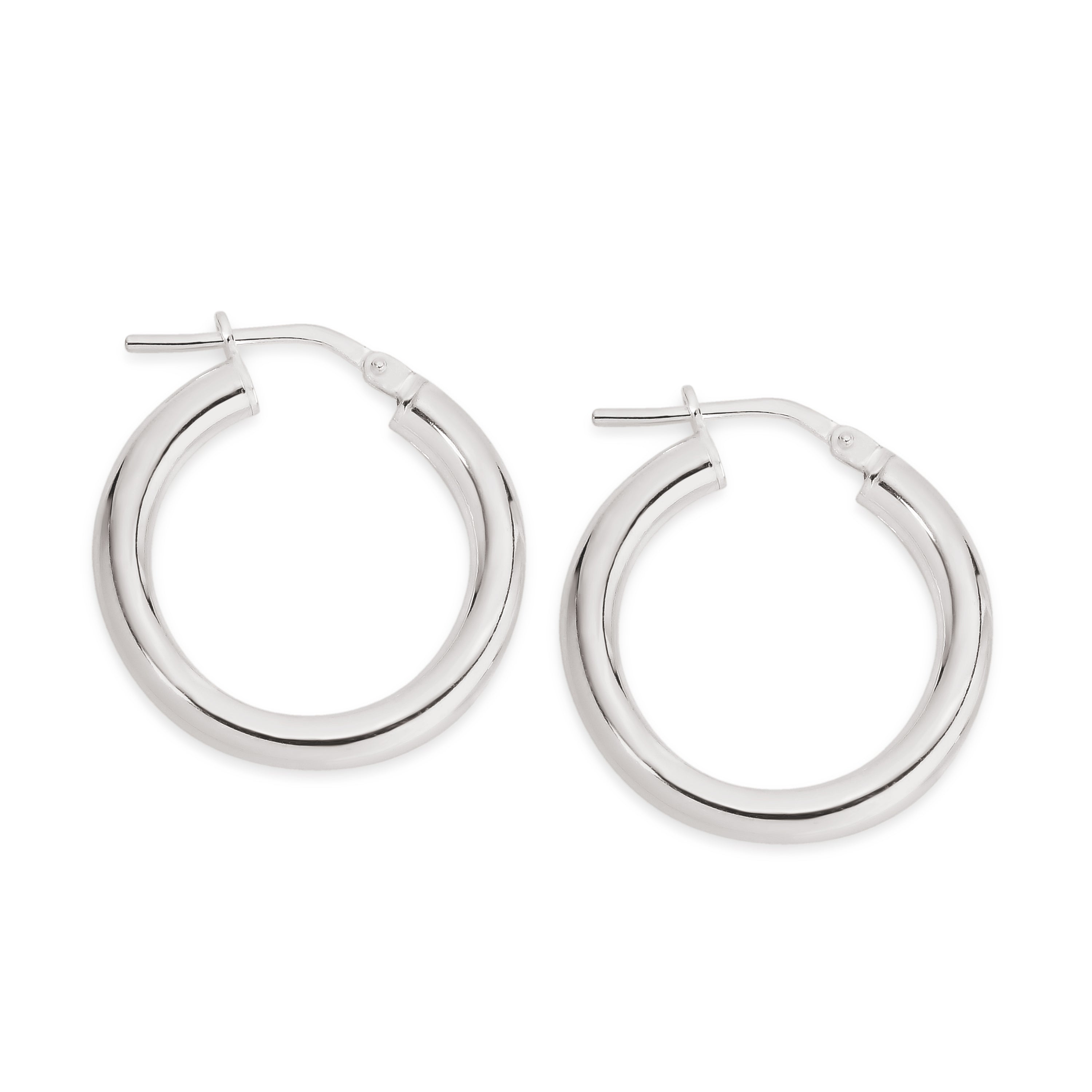 Silver polished hoops 15mm