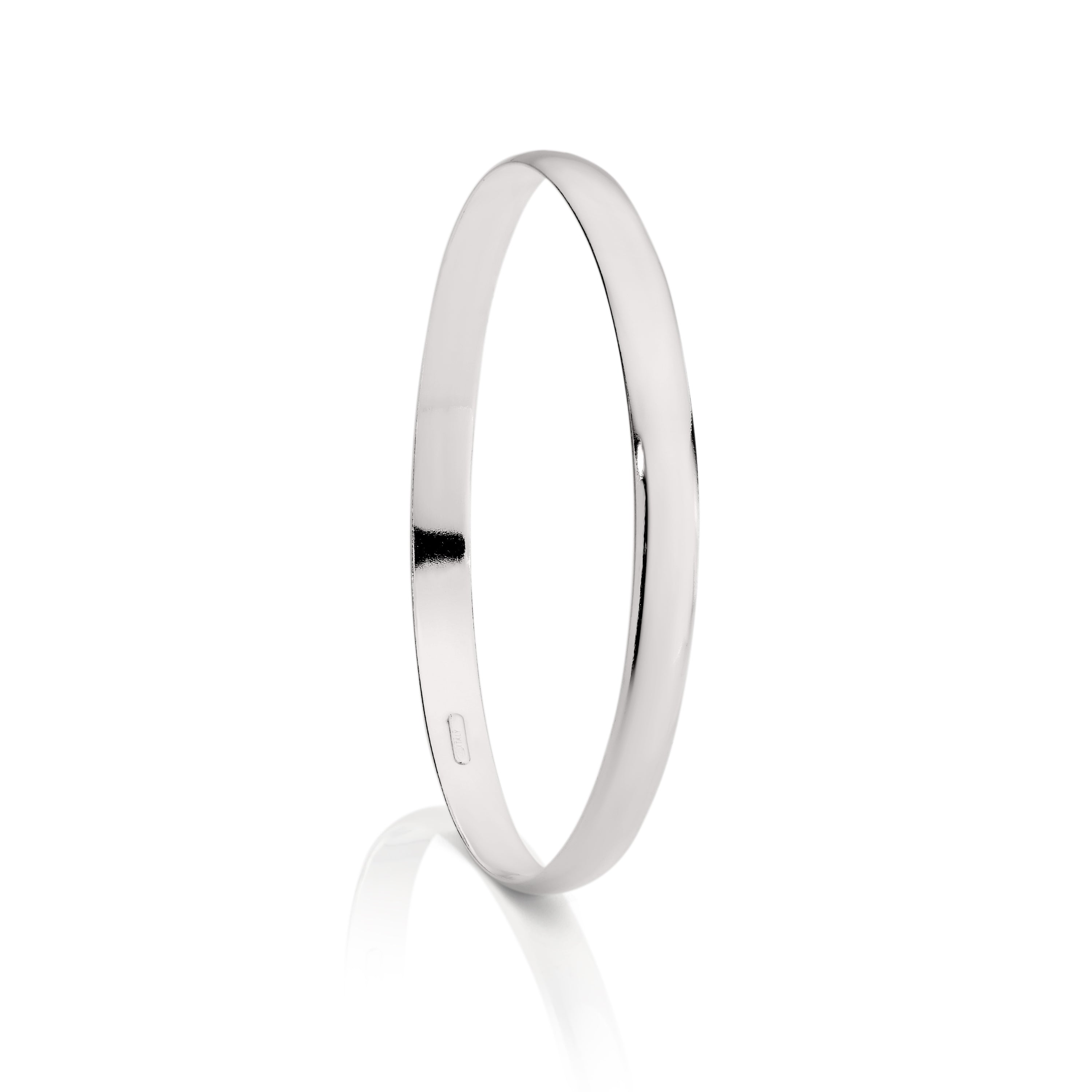 Silver 6mm solid bangle 65mm