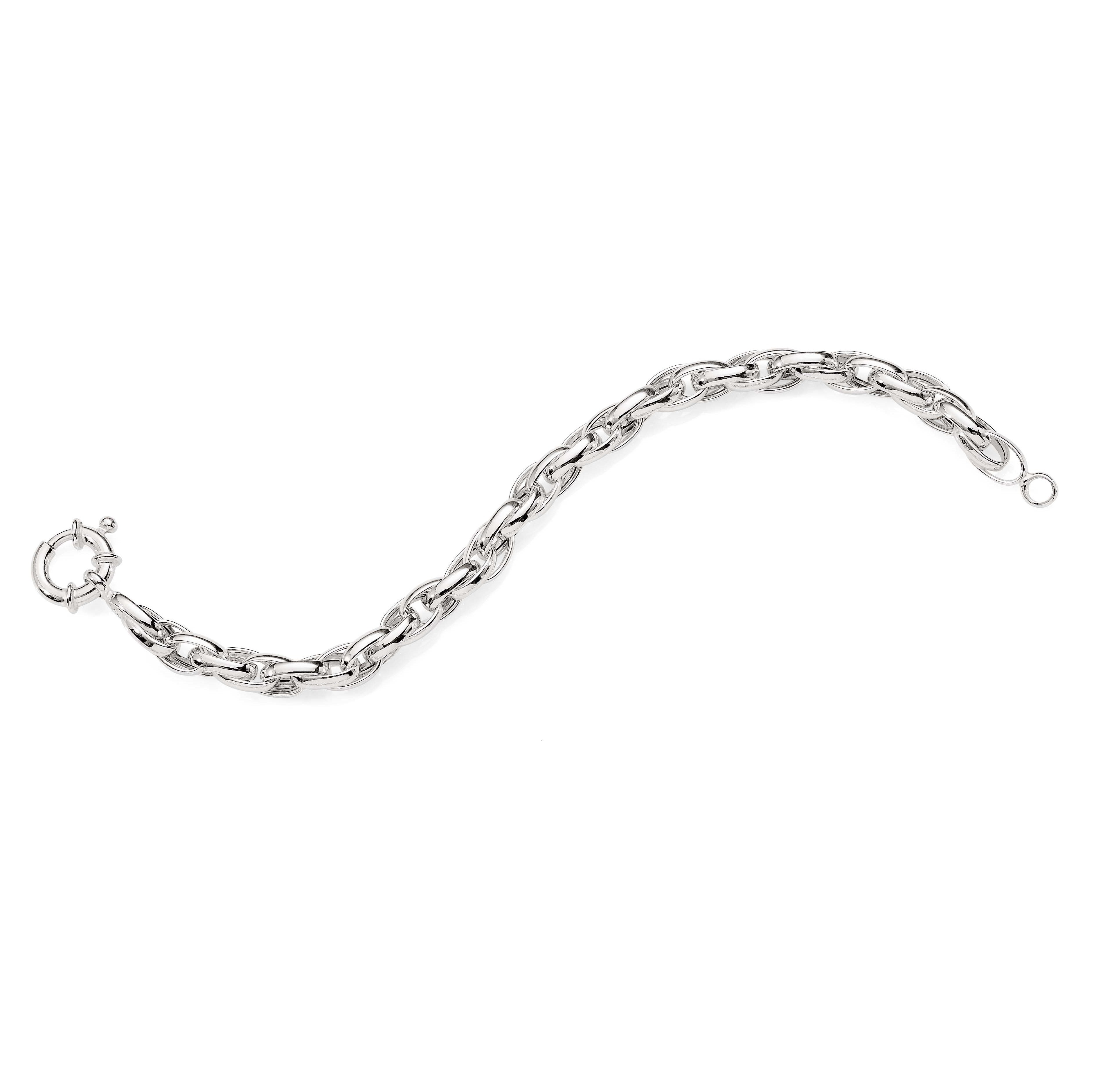 Silver oval belcher interlock Bracelet