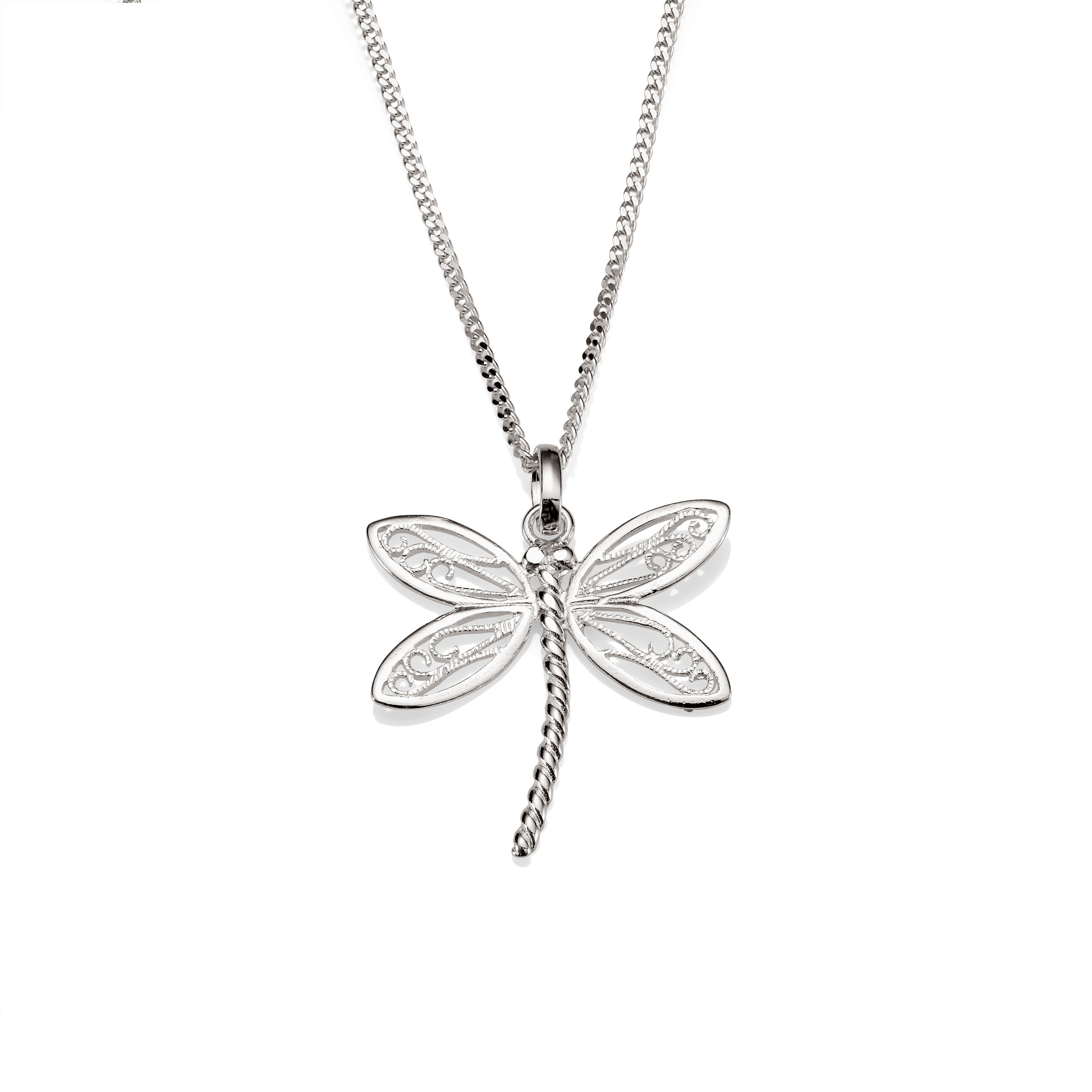 Silver dragonfly pendant