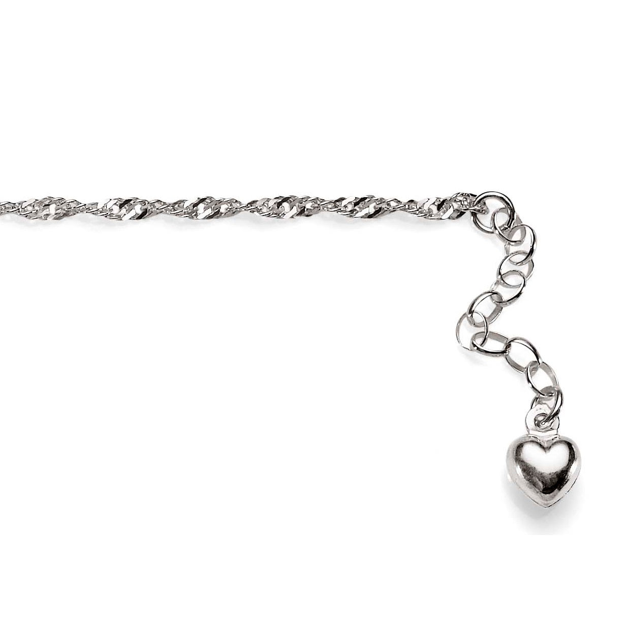 Silver singapore rope anklet heart anklet